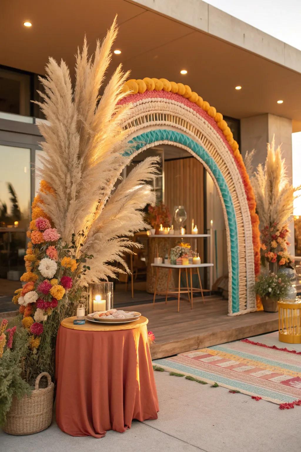 Pampas grass adds an ethereal touch to your boho decor.