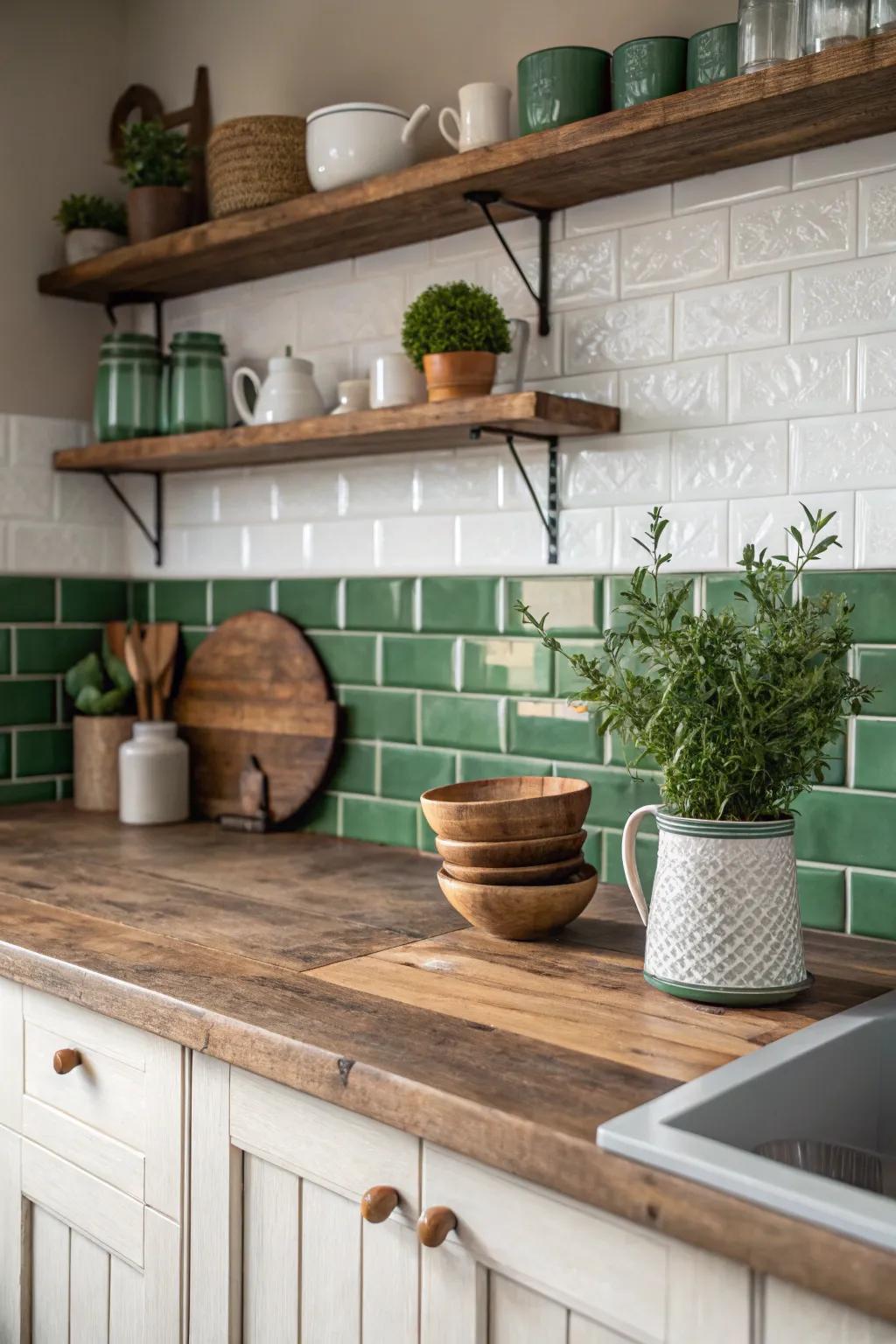 Give your kitchen a rustic charm with reclaimed wood elements.