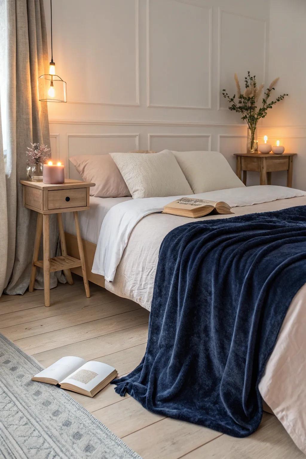 Explore the beauty of mixed textures for a rich and inviting bedroom atmosphere. 🌟 #TextileDesign