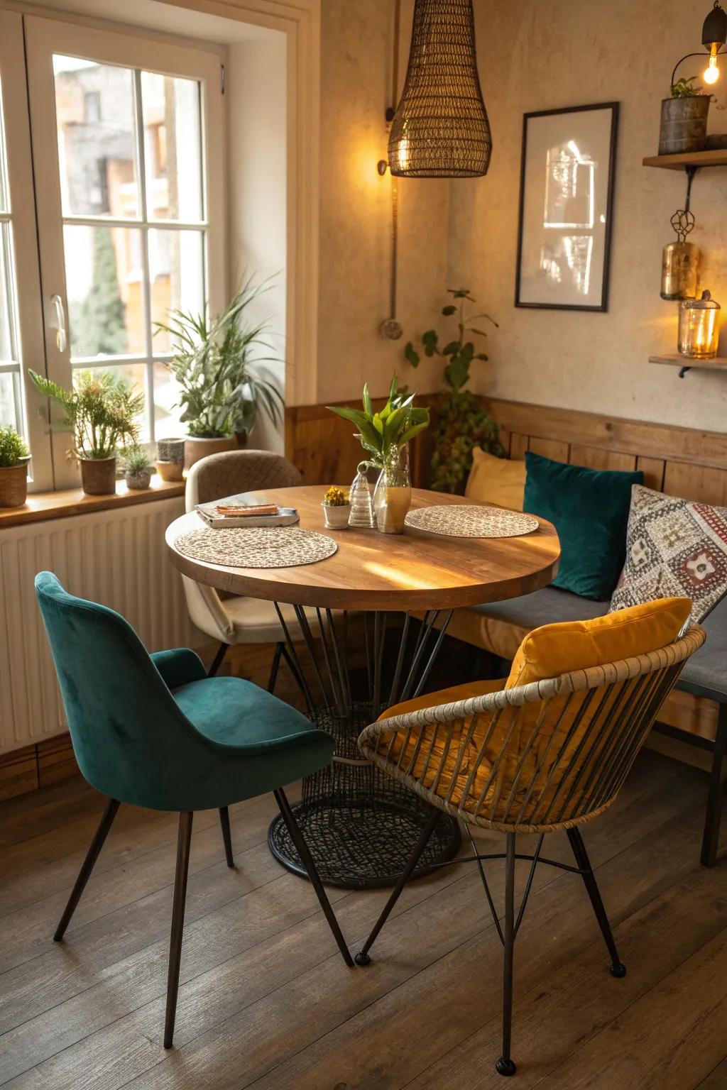 Create a unique corner with an eclectic furniture mix. 🪑 #EclecticDesign #HomeStyle