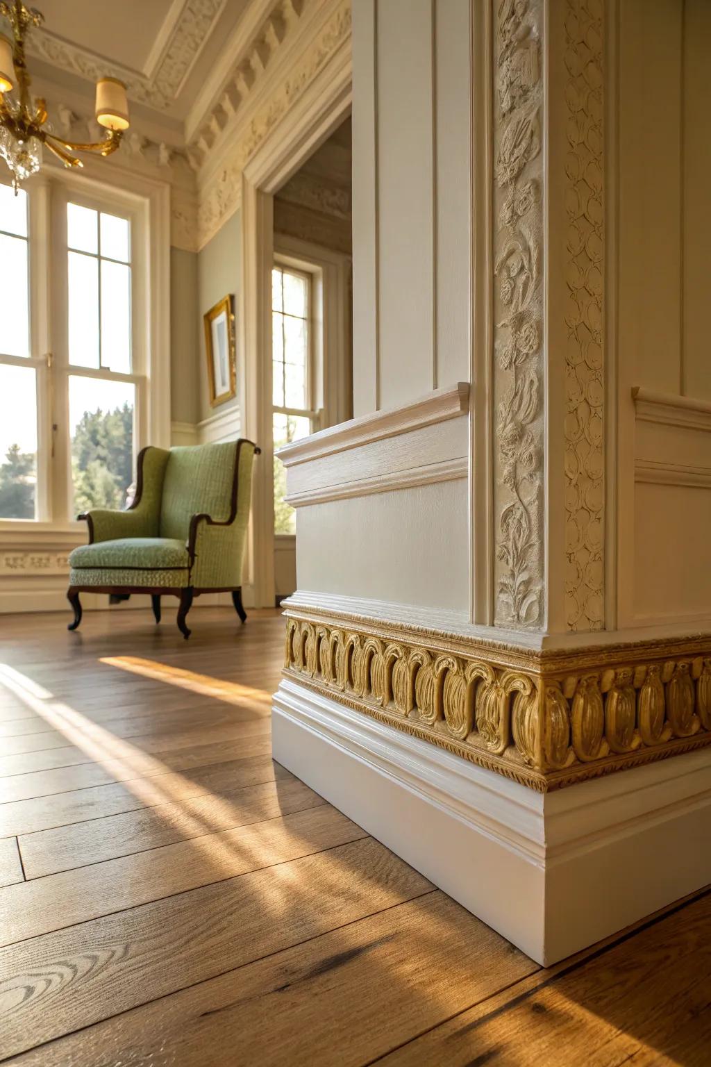 Embrace the grandeur of the past with Victorian-style moldings that add historical charm to your space.