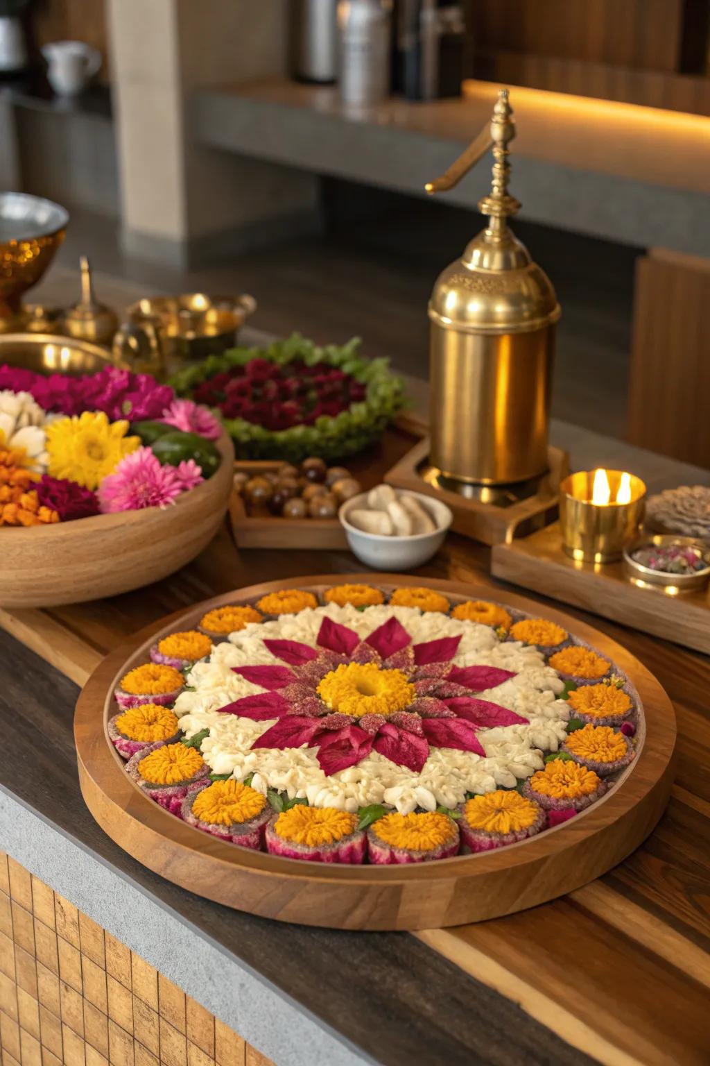 Add a touch of elegance with edible flowers, turning your board into a feast for the eyes. 🌺 #FloralDecoration #PartyReady