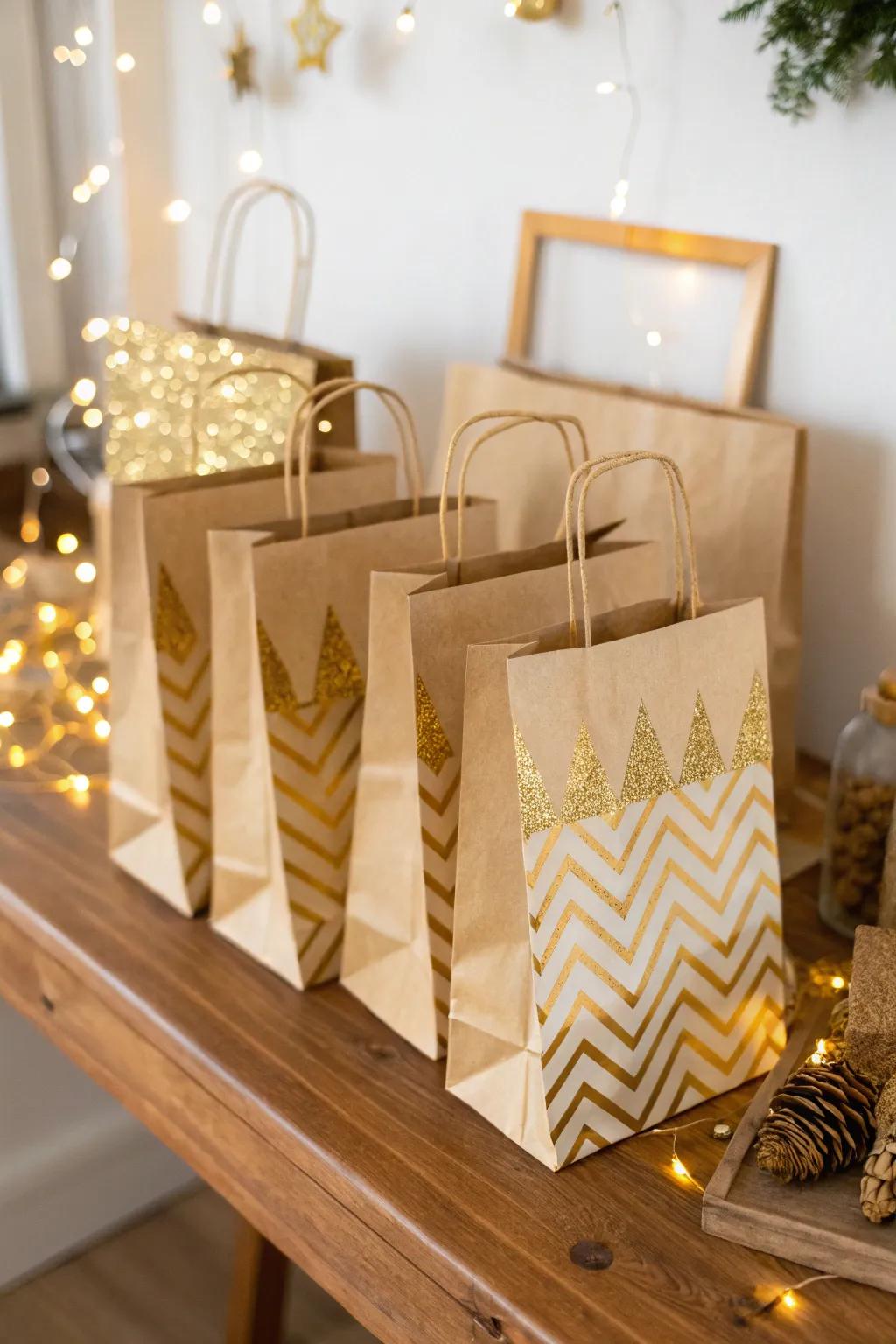 Shimmer and shine with these gold-accented bags, perfect for glamorous occasions.