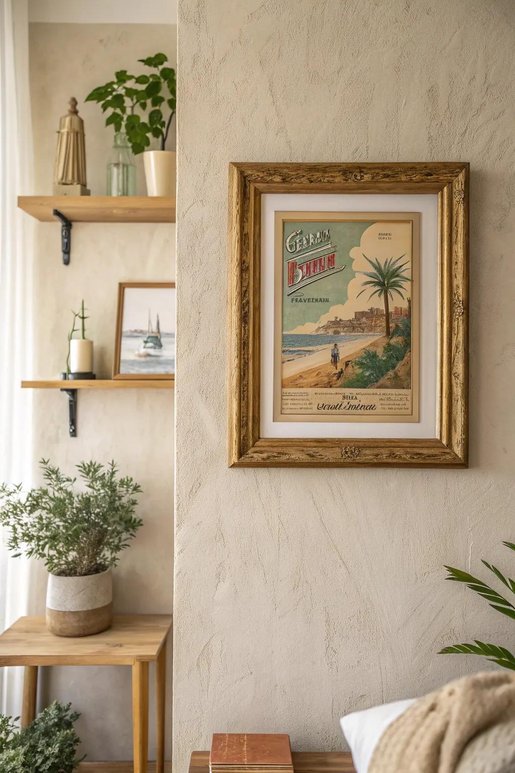 Transform thrifted vintage frames into unique poster displays with a touch of creativity.