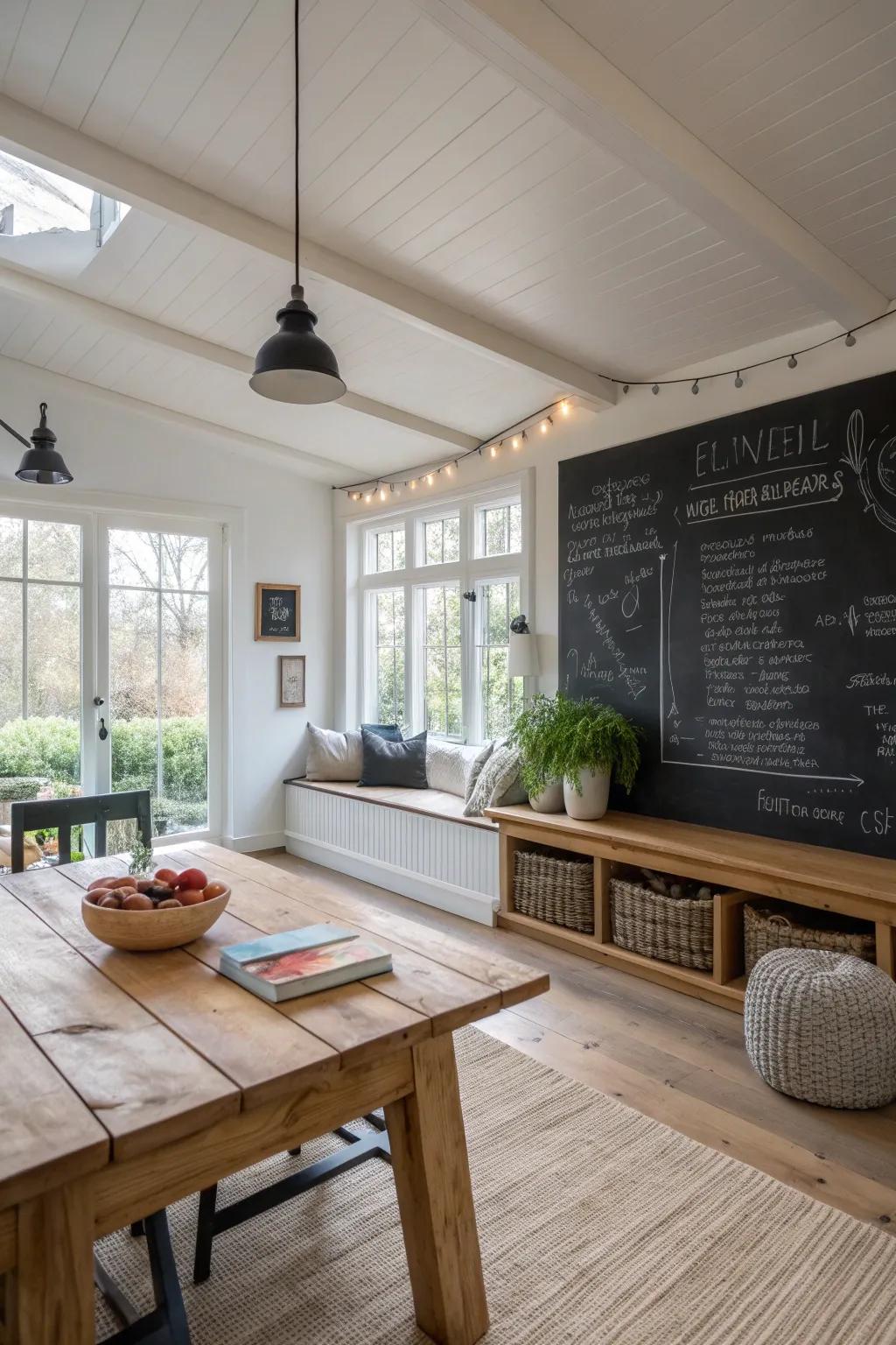 Combine creativity and practicality with playful chalkboard wall wraps. #ChalkboardWall #CreativeHome #FunctionalDecor