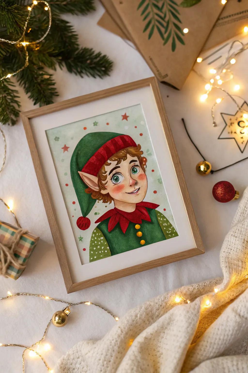 Bring joy to your holiday decor with whimsical elf portraits that add a playful touch. 🎅🎨 #ElfArt #ChristmasCreativity #HolidayFun