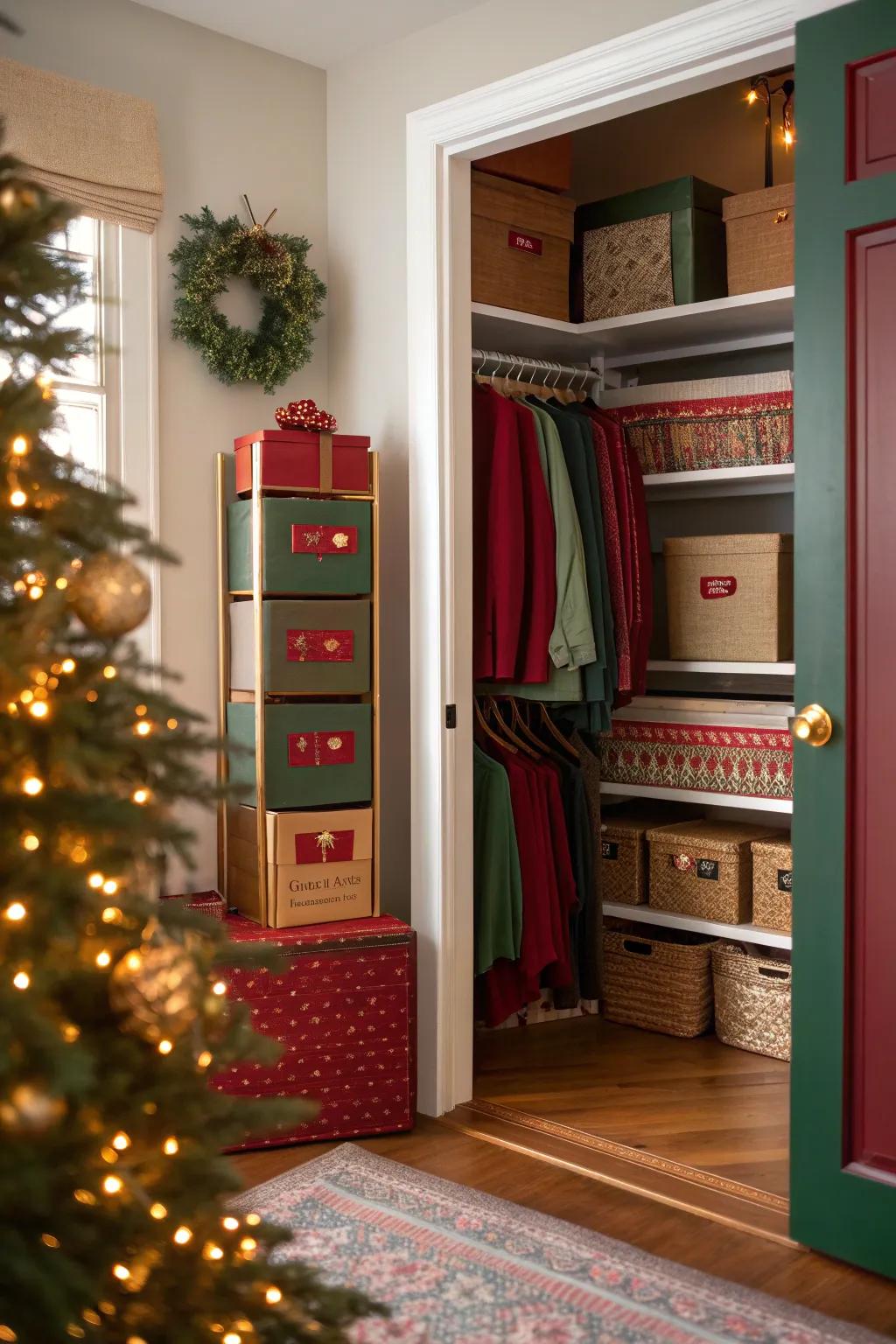 Create a dedicated space for your holiday treasures and simplify next year's setup.