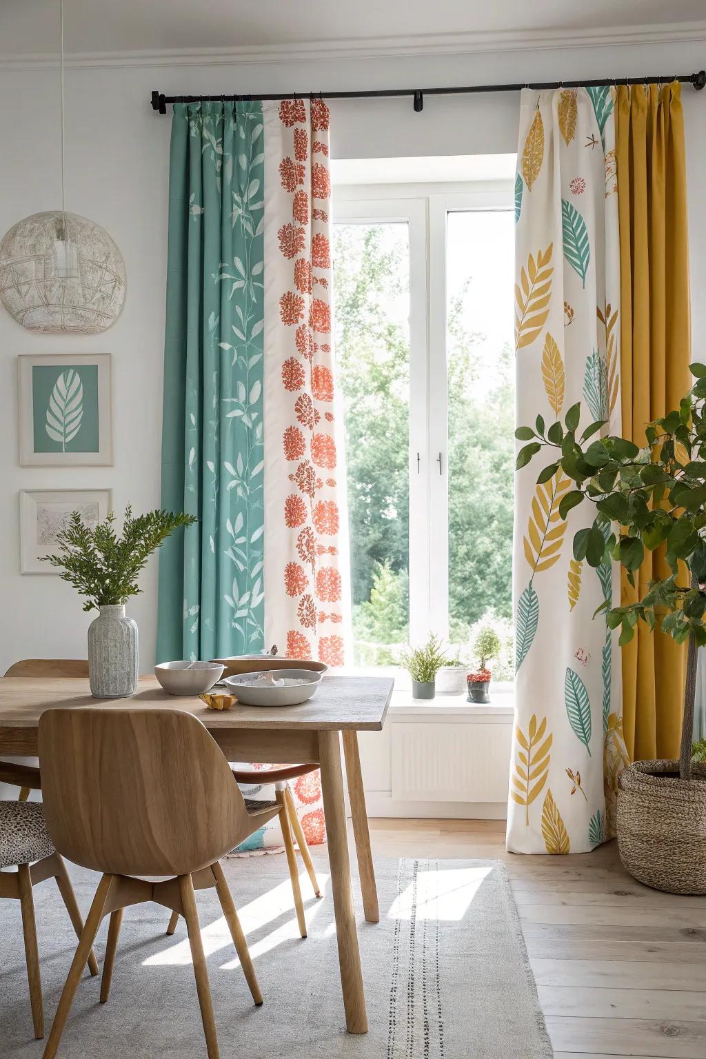 Frame your view with curtains that dance with color 🌺🖼️