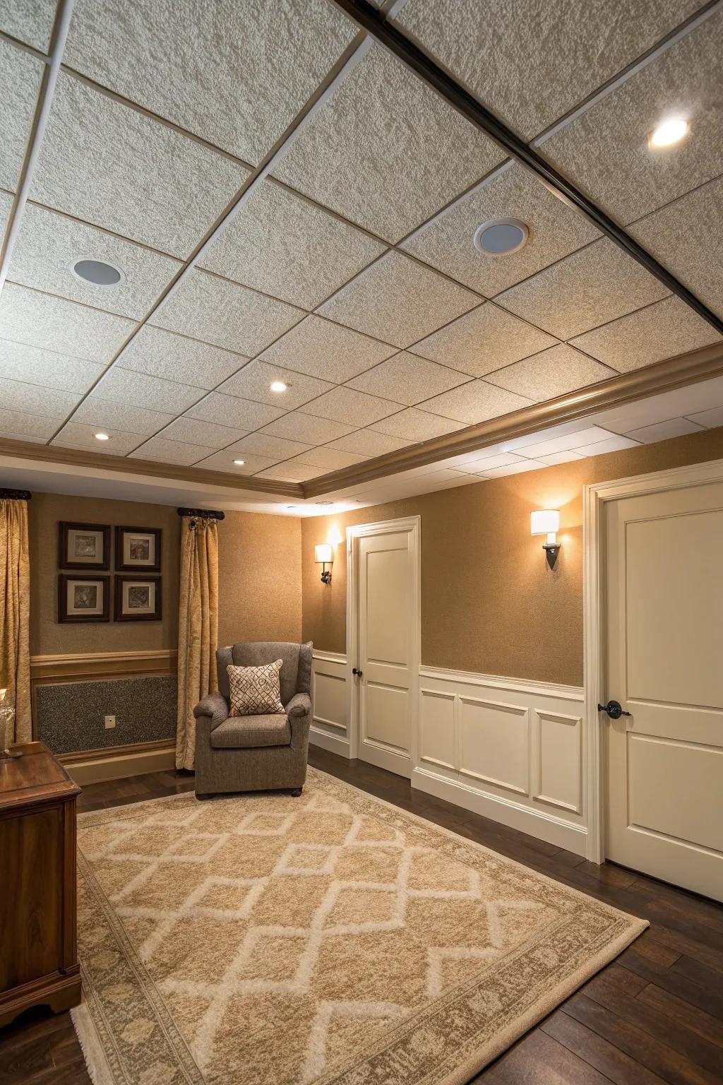 Lower the noise with a drop ceiling that blends style and soundproofing seamlessly. 🌟 #SoundSolutions