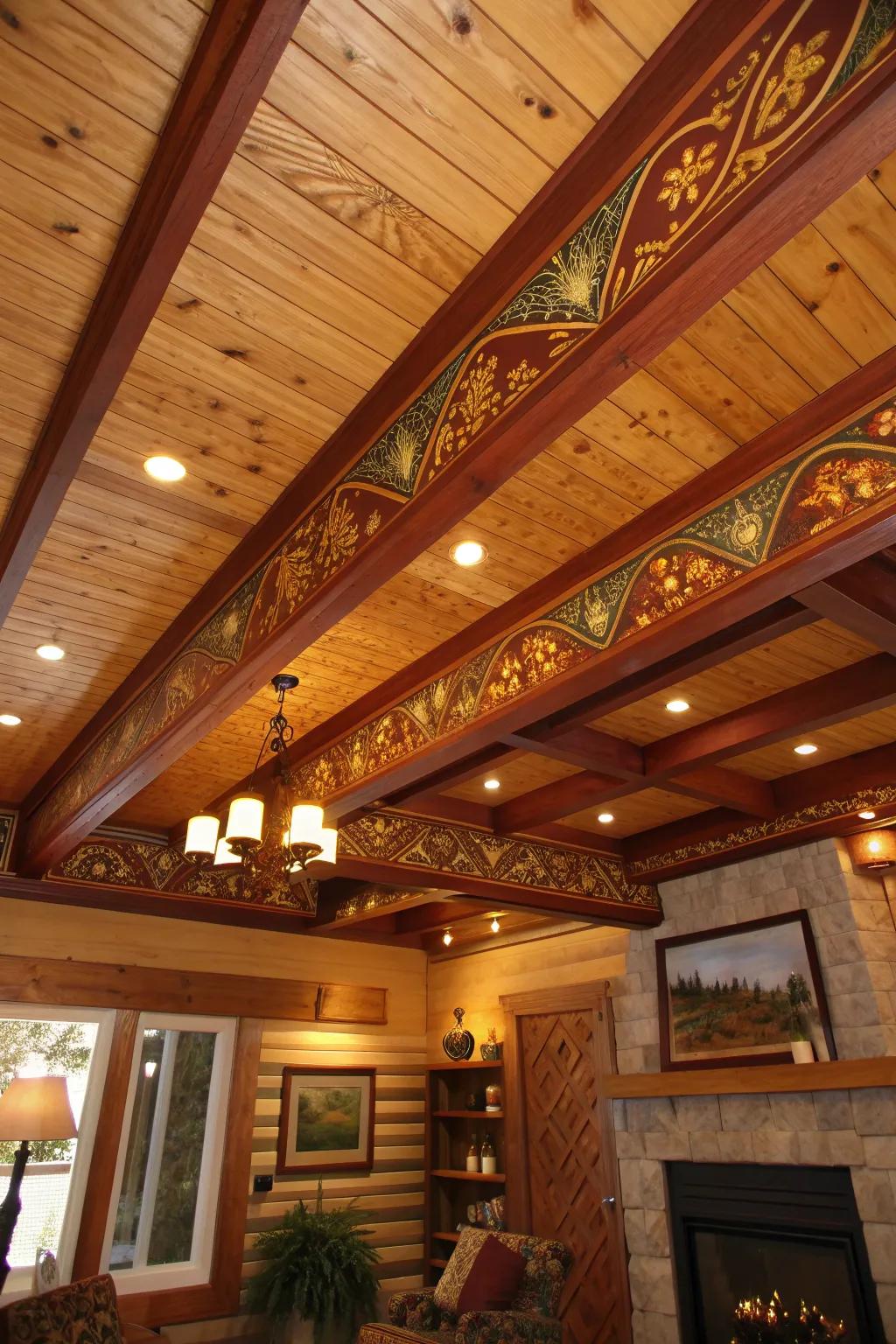Decorative beam covers elevate your cabin's ceiling design with style.