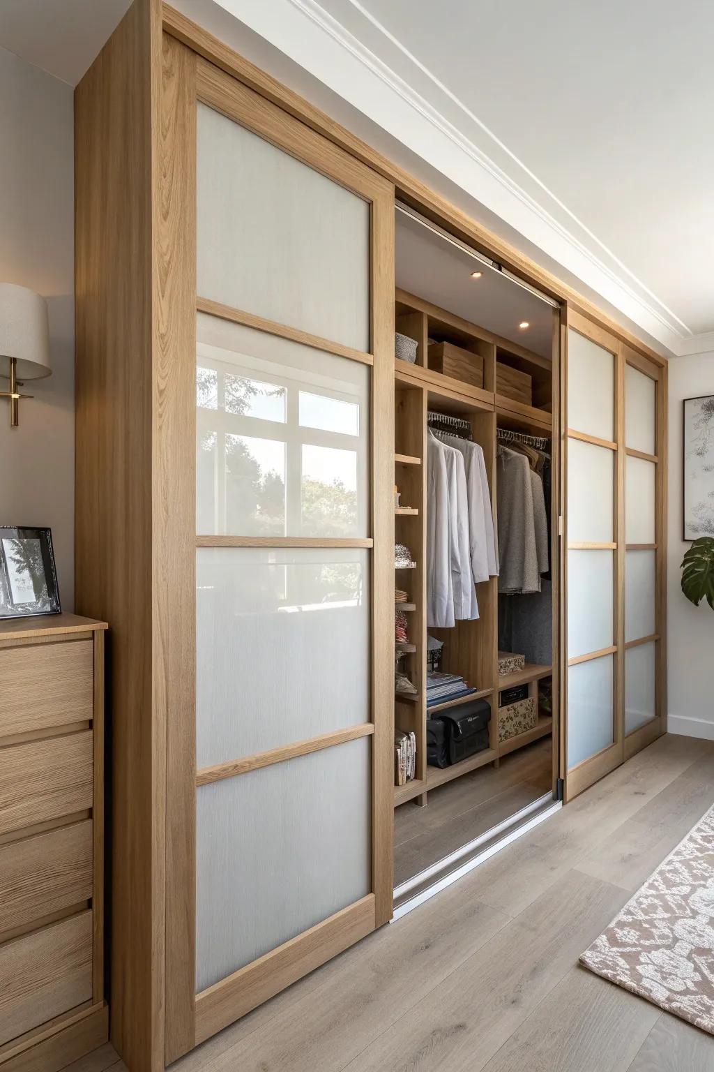 Sliding doors offer space-saving elegance. 🚪 #SlidingDoors #MinimalistDesign