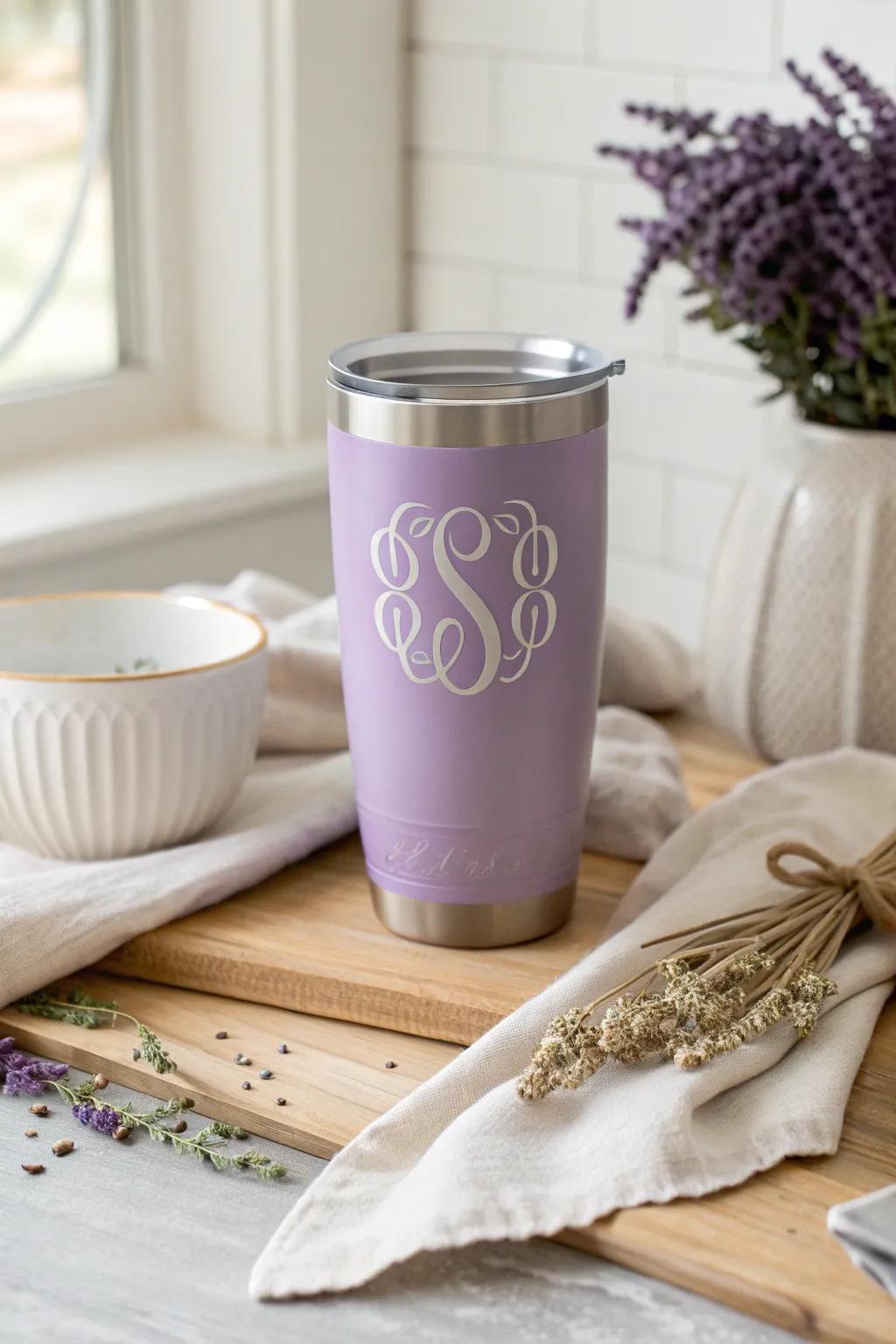 Make it personal with monogrammed tumblers that add a touch of elegance. 💫 #MonogramStyle #ElegantTouch