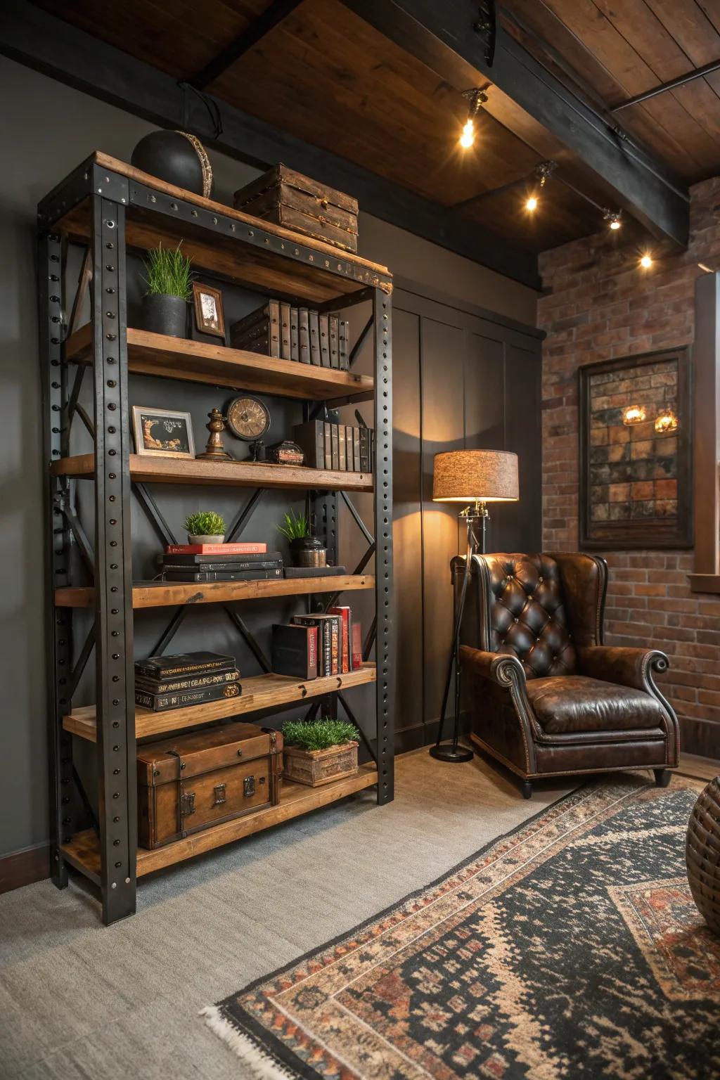 Create depth and intrigue with a mix of metal and wood textures. 🌿🔩 #TextureMix #InteriorDesign