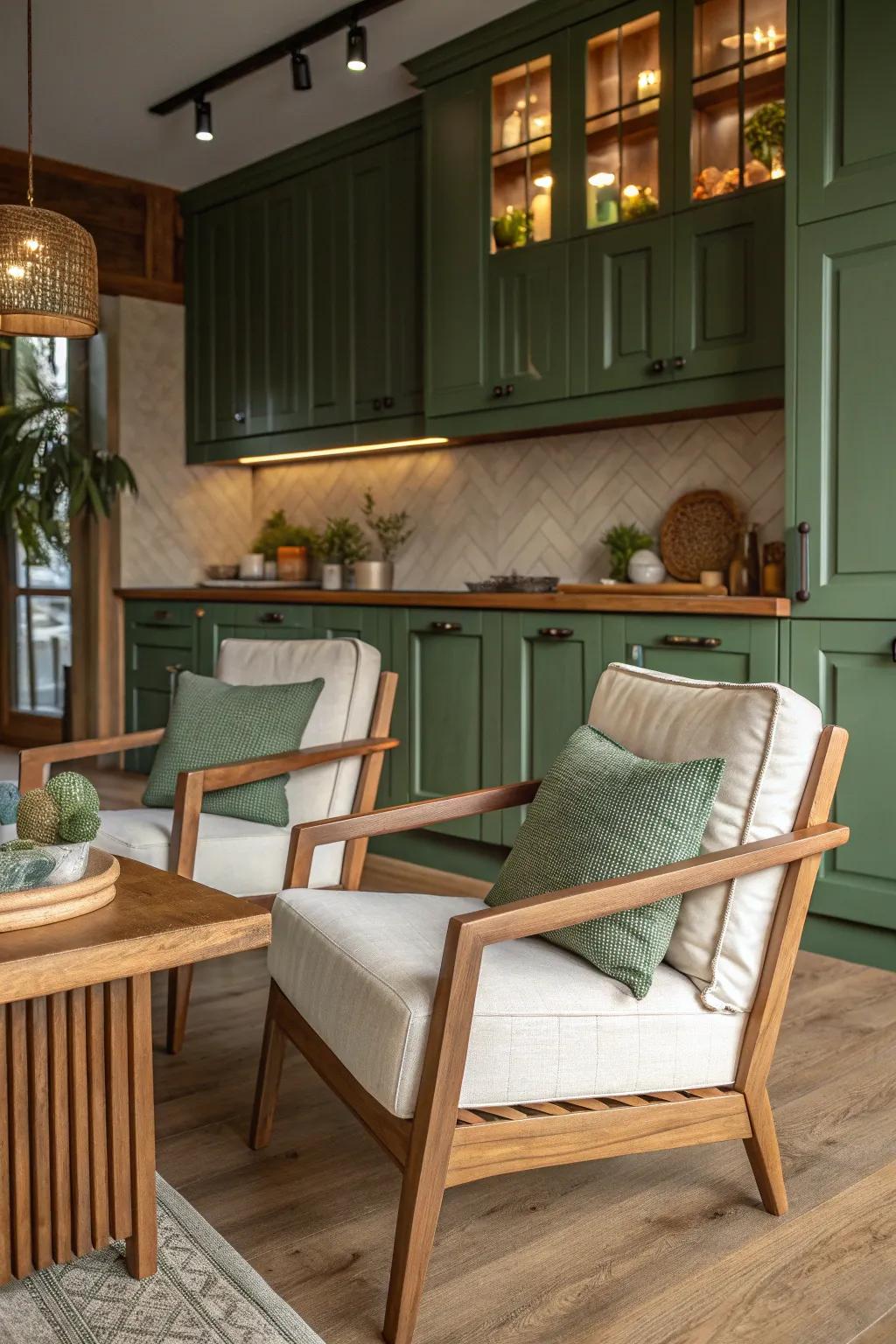 Earthy textiles bring warmth and comfort to your kitchen space.