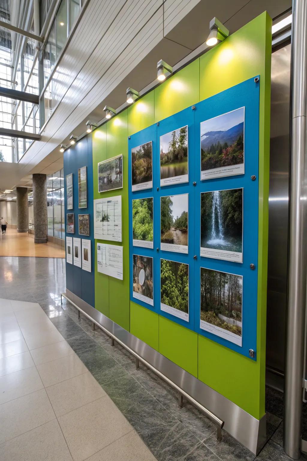 Capture the beauty of nature with a photography display that brings the outdoors in.