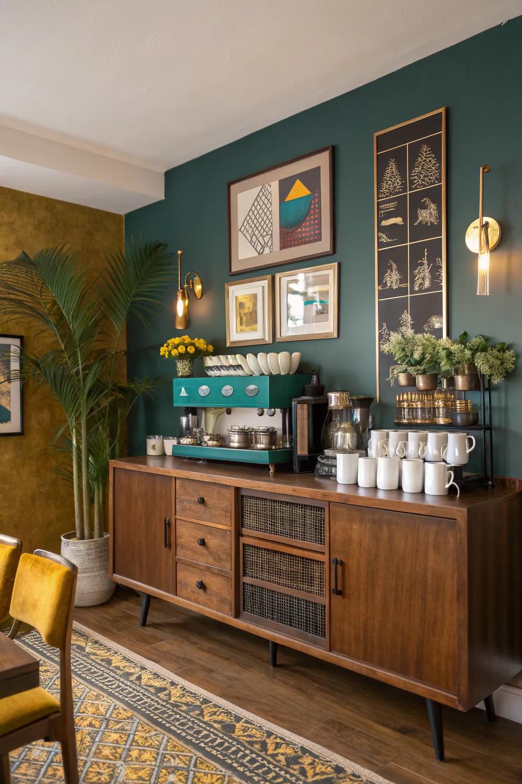 Mix and match styles for a unique coffee bar that reflects your personality.