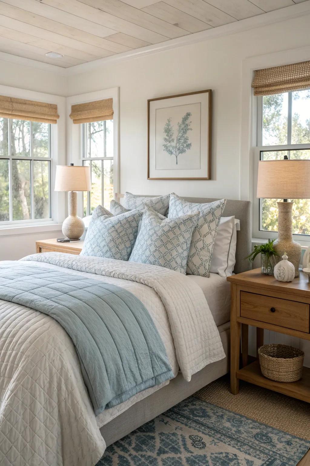 Indulge in luxury with elegant bedding that promises a restful night's sleep.