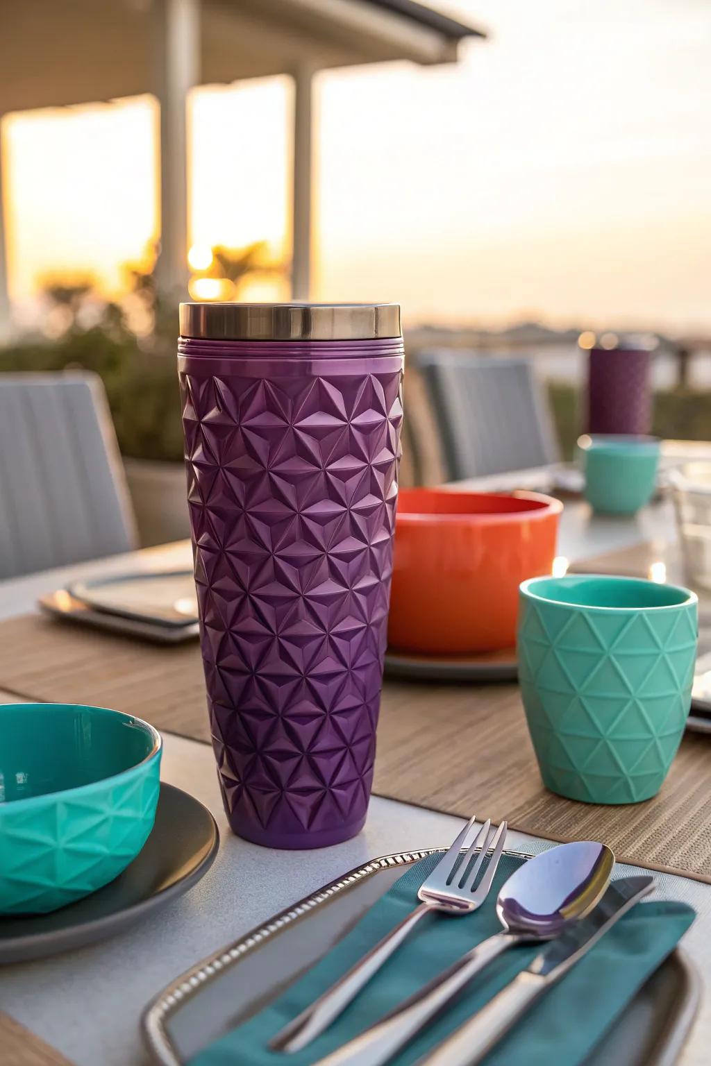 Achieve a modern look with geometric tumblers that bring harmony to your home.