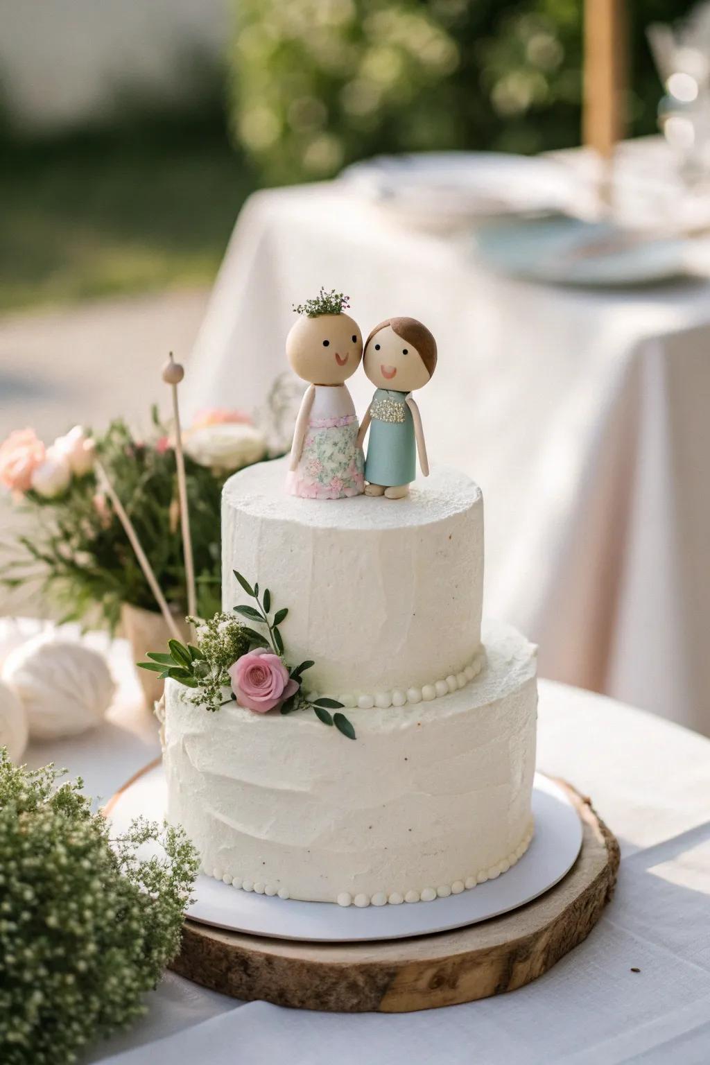 Let your personality shine with quirky cake toppers that speak to your shared passions. 🎉 #FunWeddings #UniqueToppers