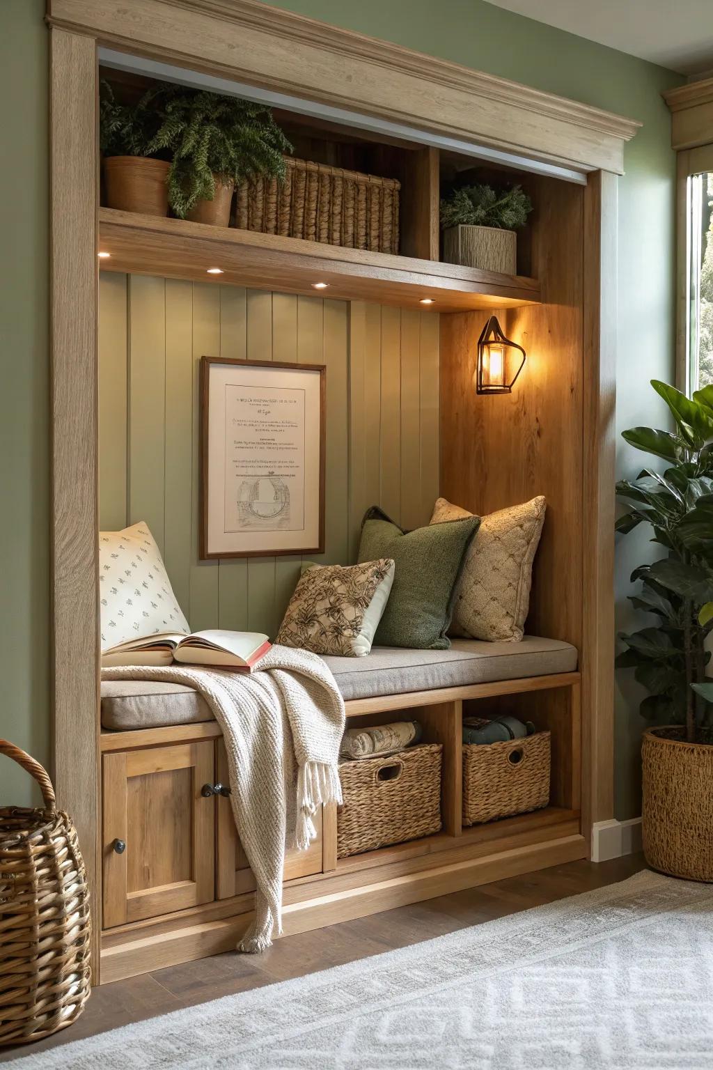 Keep your space tidy with L-headers that hide utilities elegantly.