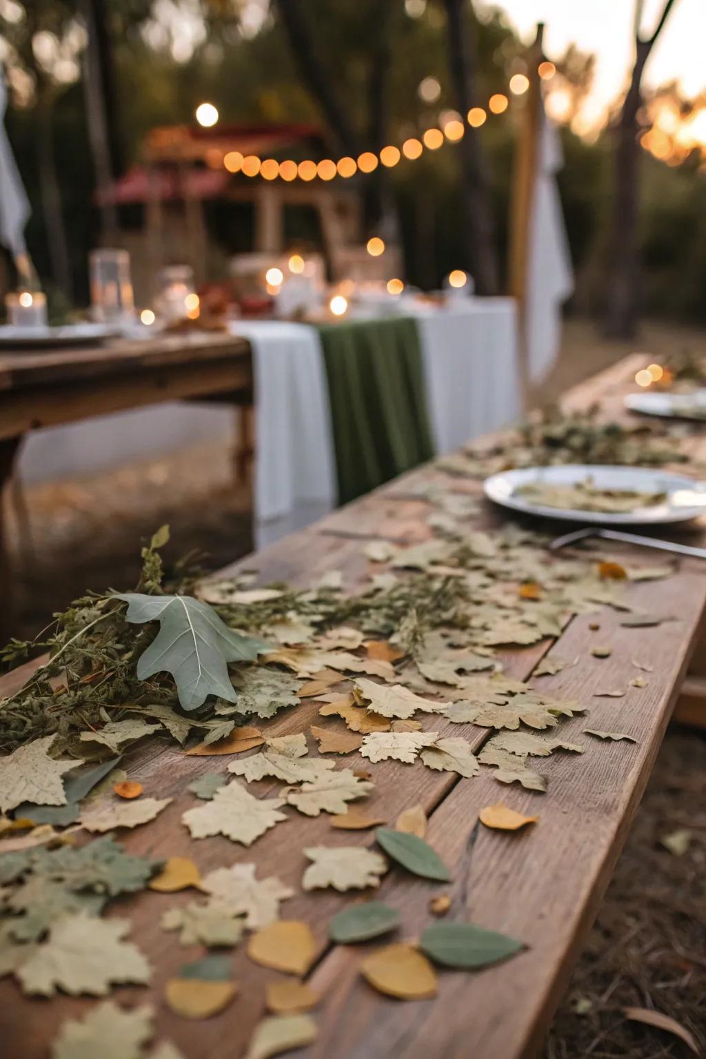 Leaf confetti adds a natural and eco-friendly touch to your celebration. 🍃 #EcoFriendlyDecor #BohoParty #LeafConfetti