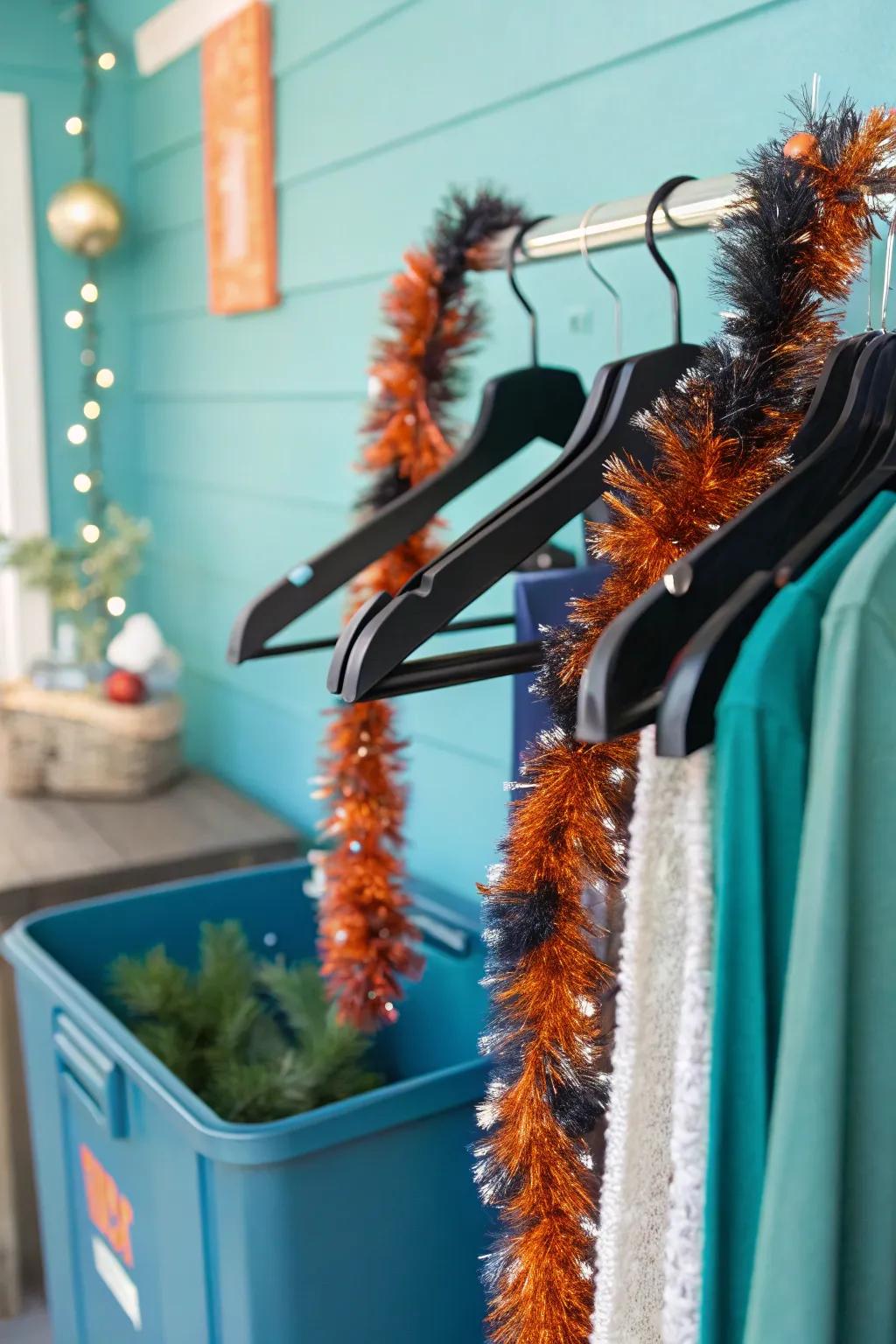 Prevent tangles and save time with hanger-stored garlands.