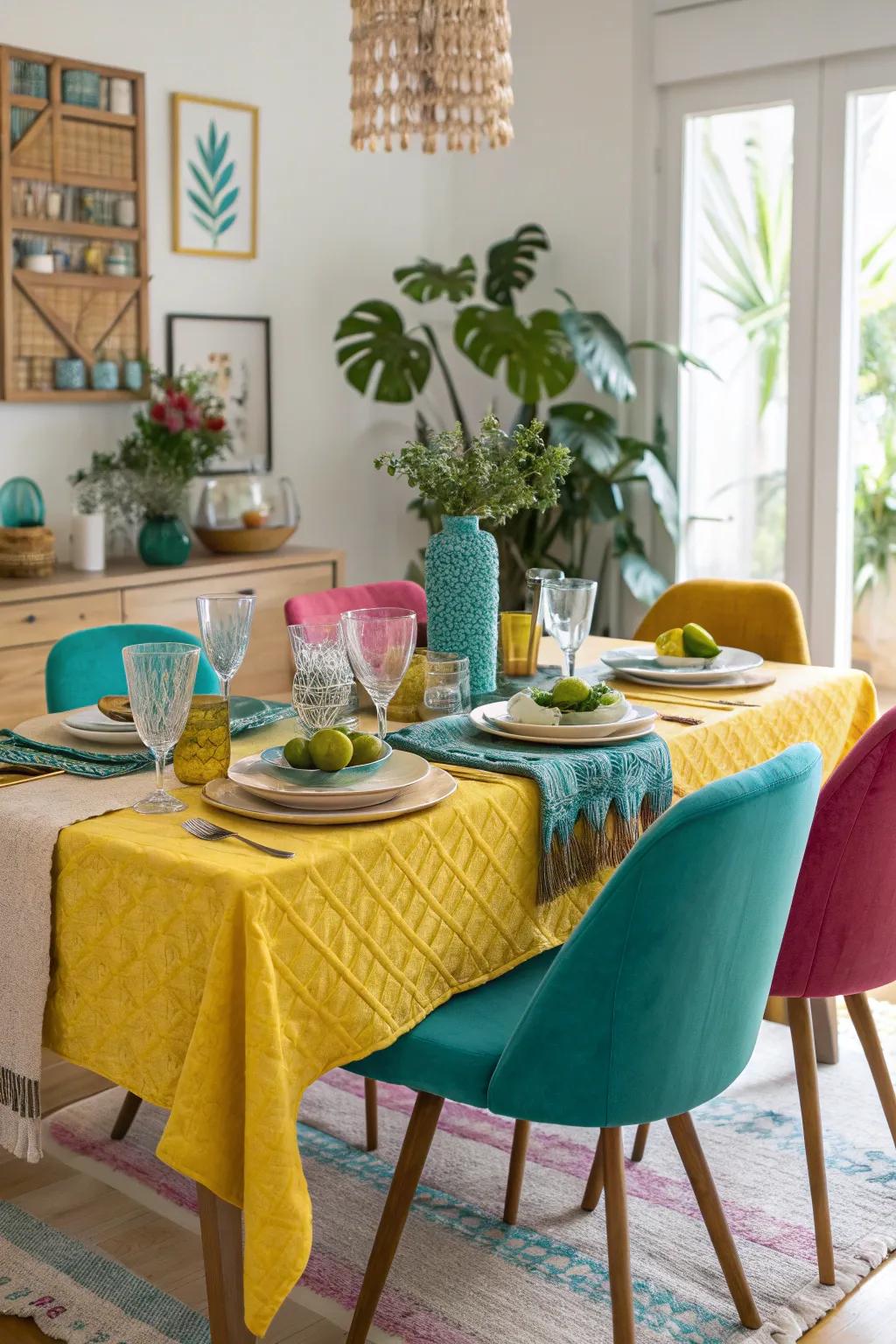 Dress your table with linens that invite joy and creativity.