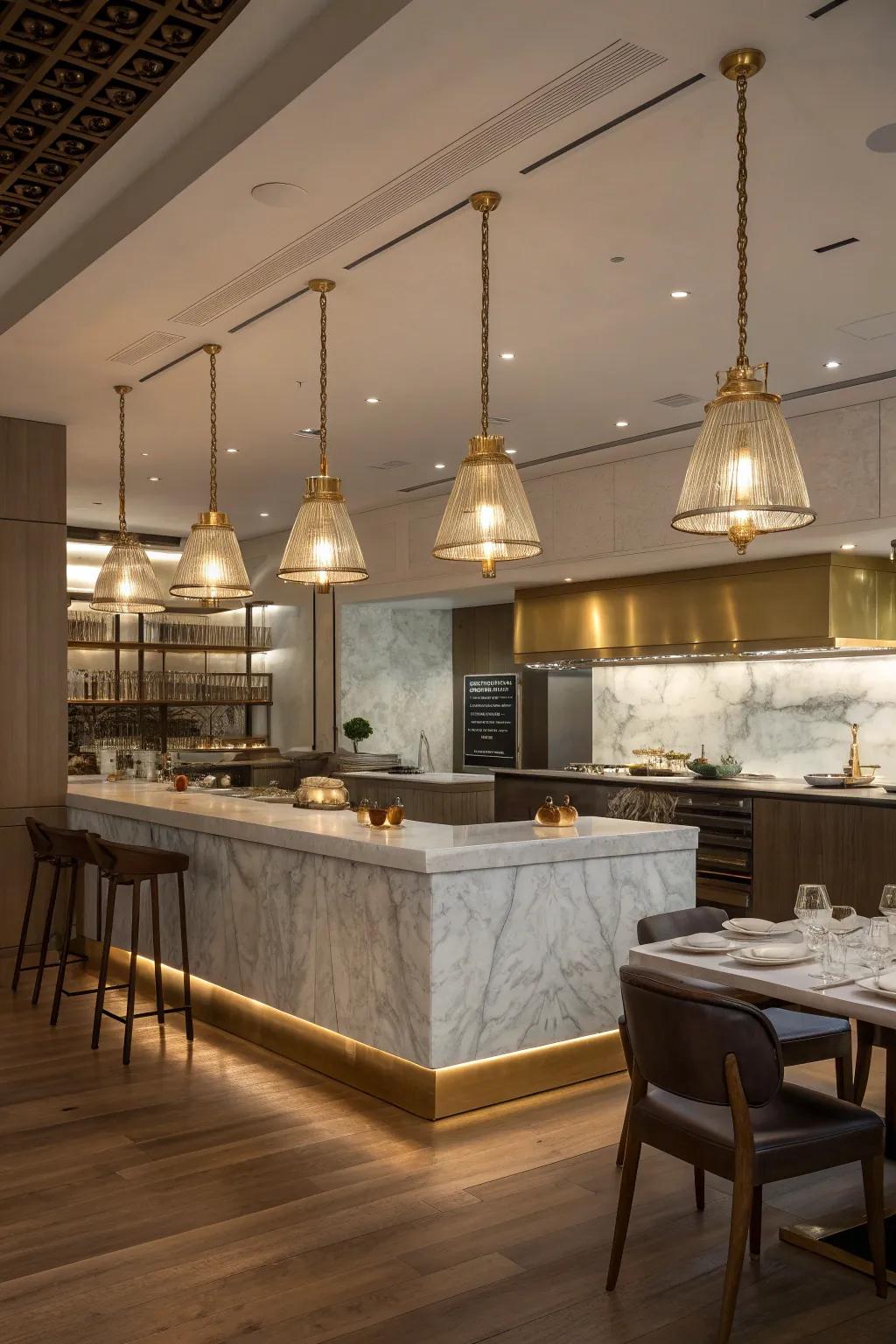 Dimmable lights let you set the perfect kitchen mood. #Ambiance #LightingControl