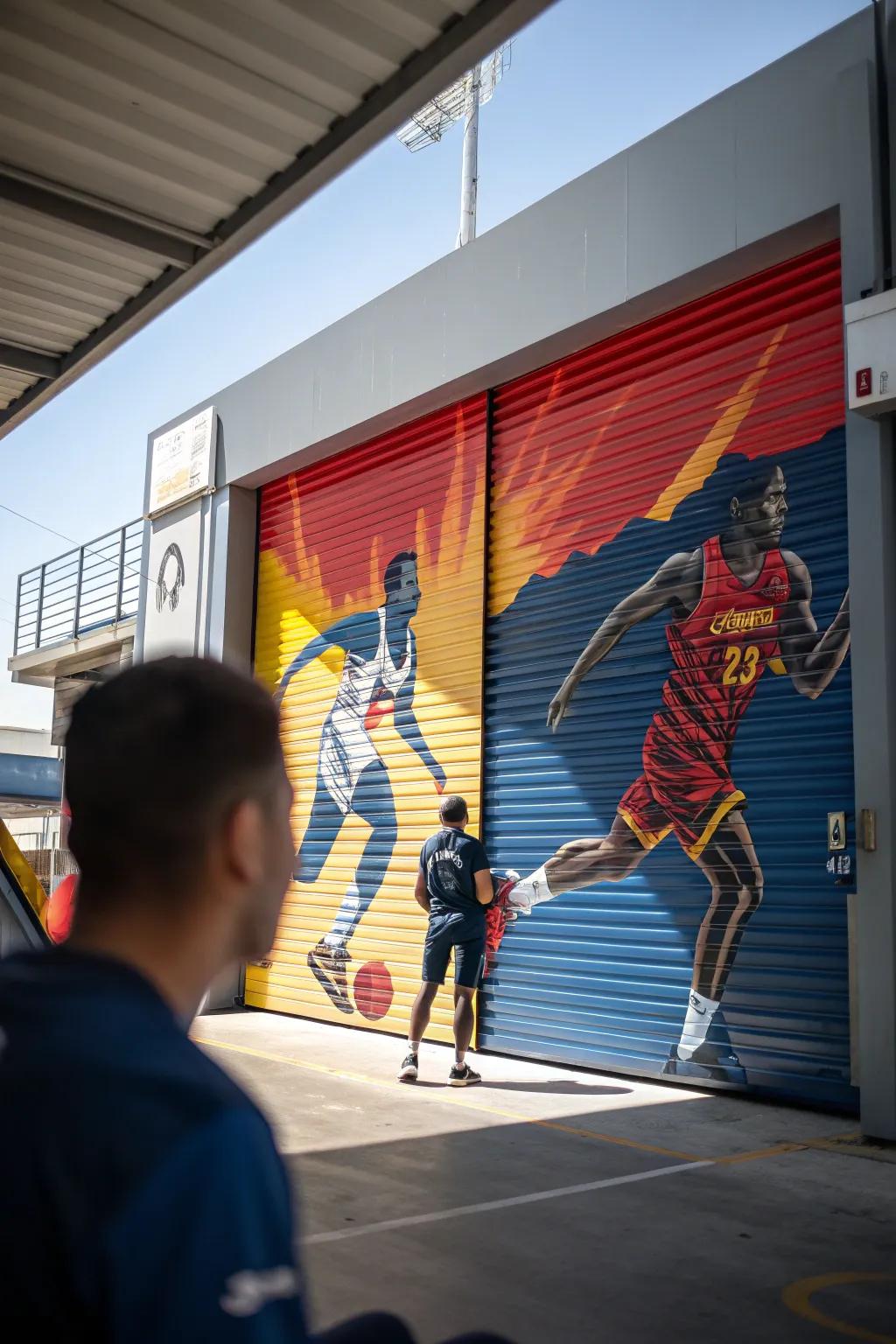 Show off your love for sports with a mural that captures the energy and excitement of the game. 🏀⚽️ #SportsArt #PassionForPlay