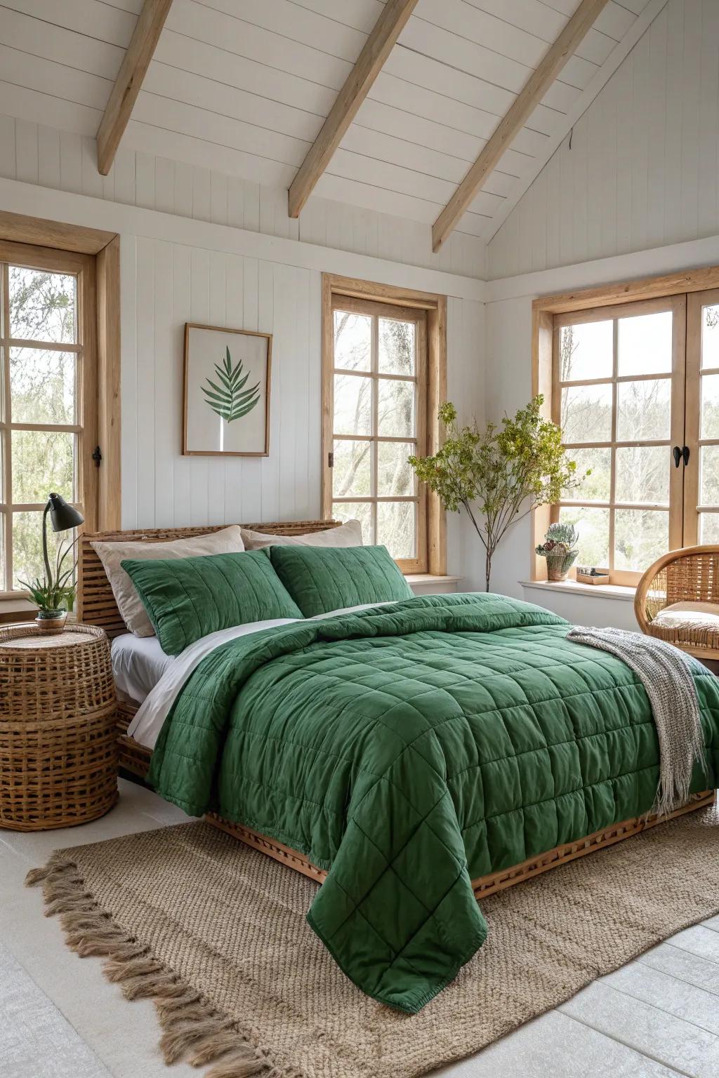 Rattan and green create a rustic charm, perfect for cozy spaces. 🌿🏡 #RusticCharm #BohemianDecor