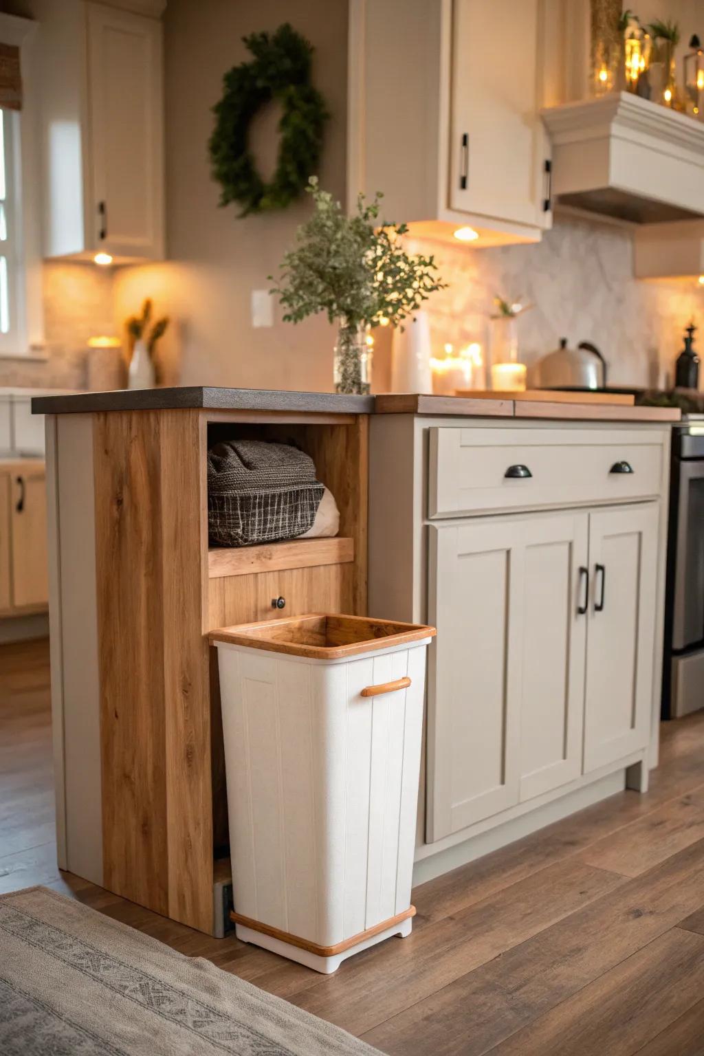 DIY cabinet additions offer a personalized, practical way to hide your trash.