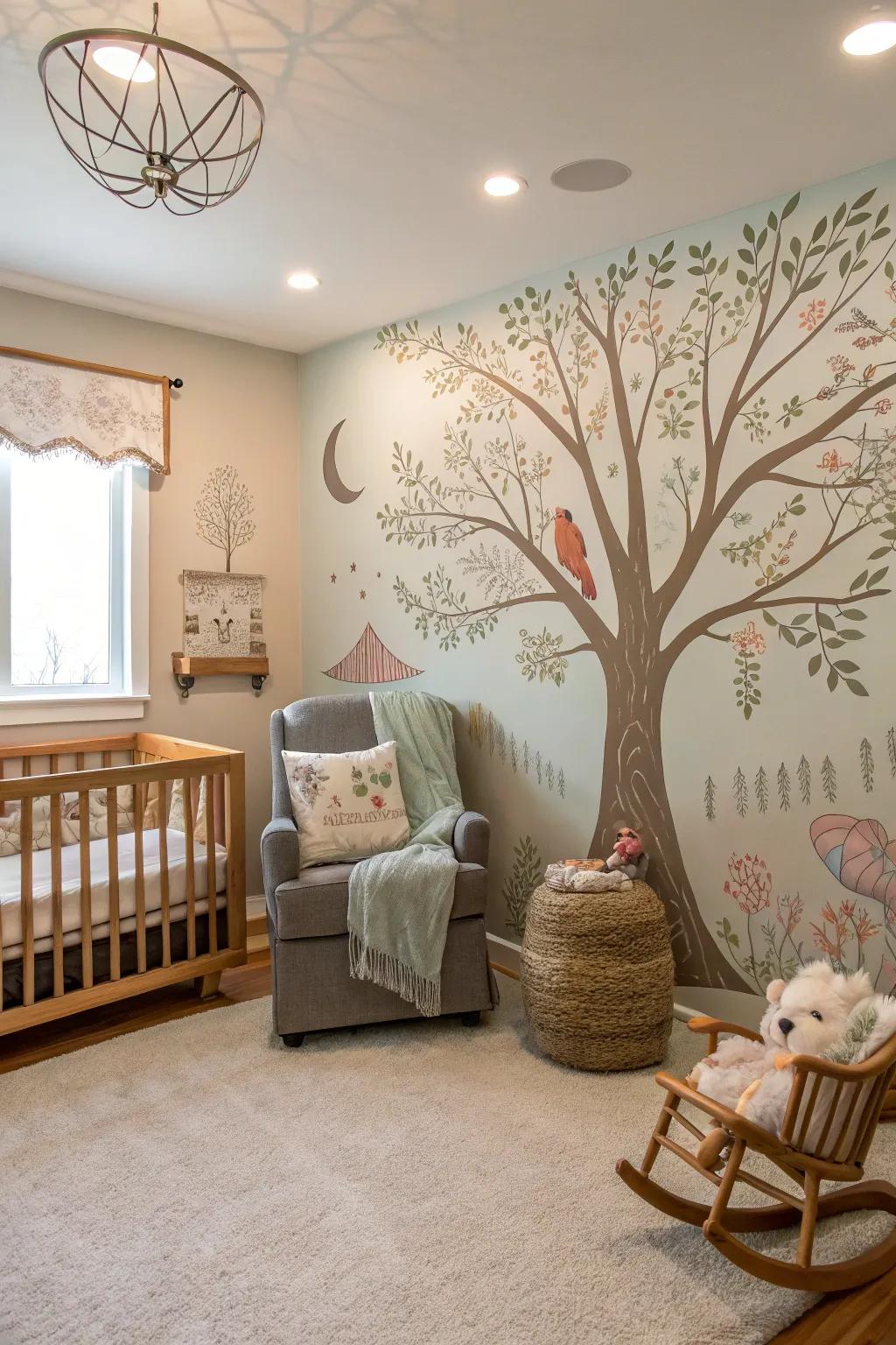 Capture your family's essence with personalized murals that tell your story in the nursery.