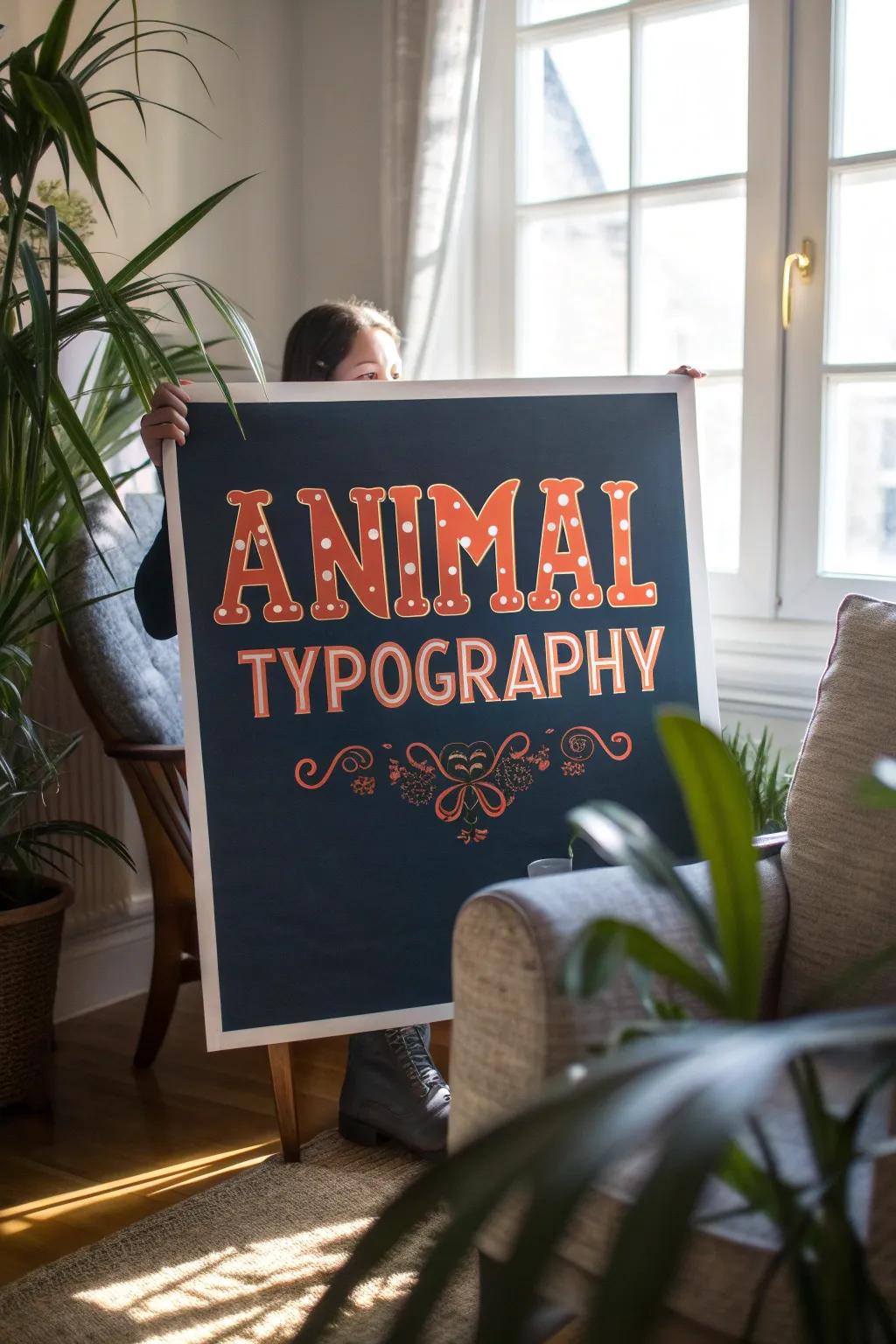 Let words and art collide with stylish animal typography that sparks dialogue.