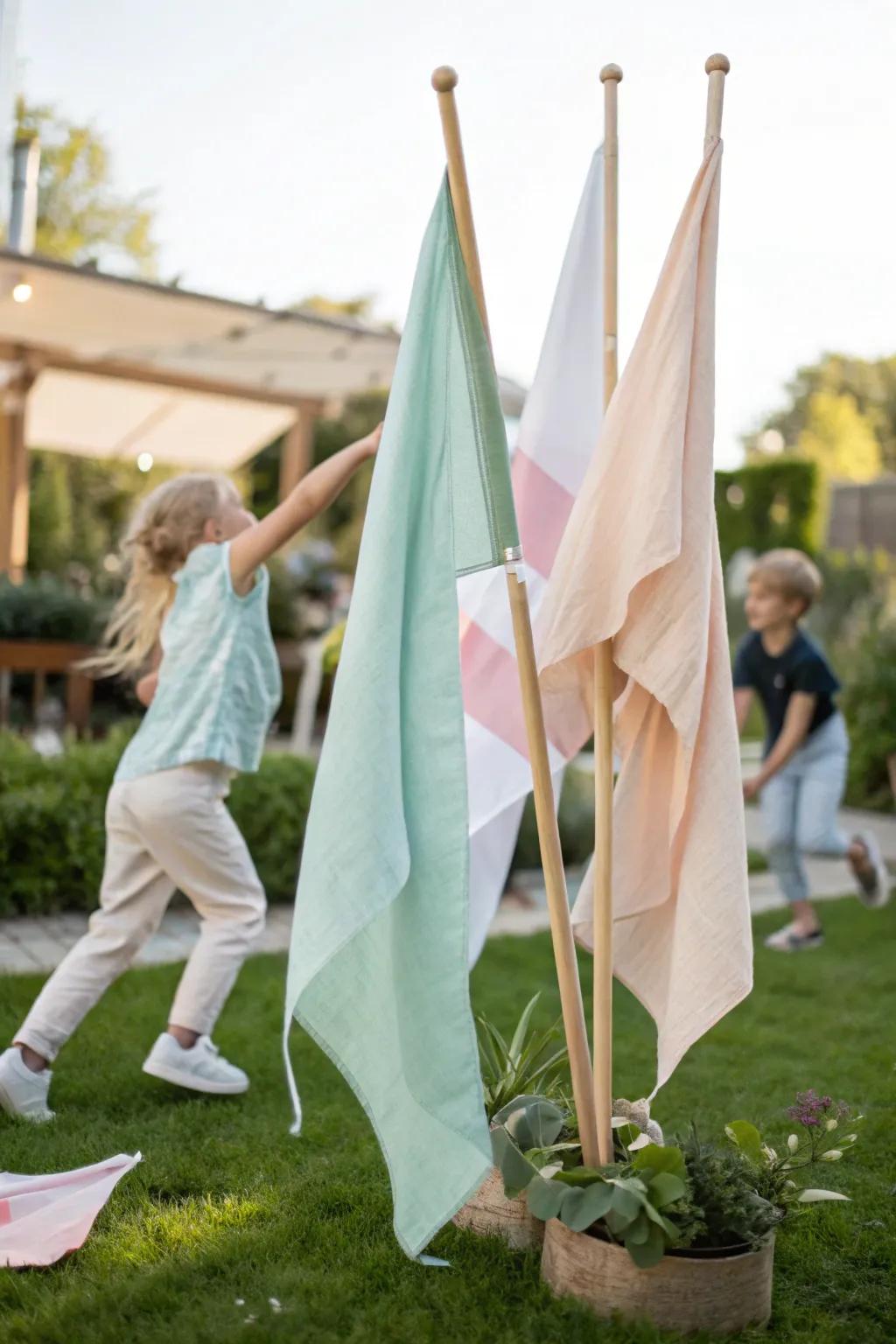 Make your garden a playful paradise with interactive flags that delight and engage children.