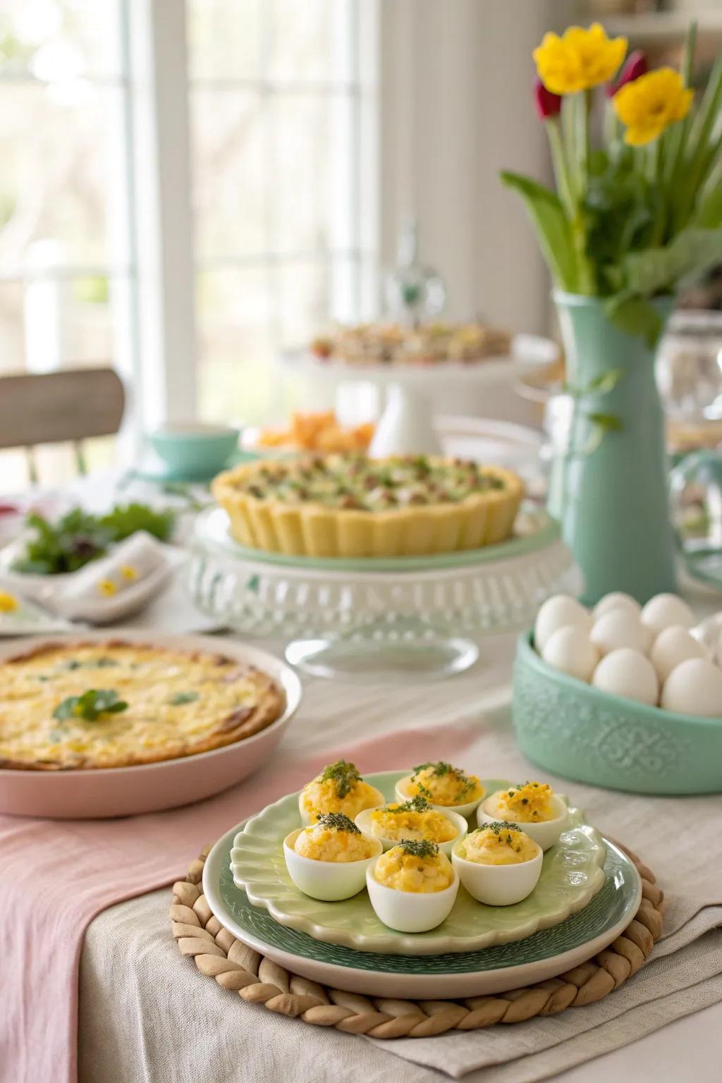Indulge in a bountiful Easter brunch, where delicious flavors and festive cheer come together.