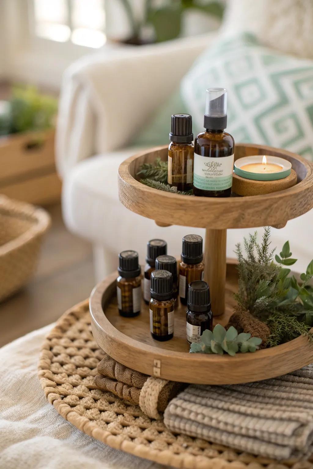 Maximize style and space with tiered trays.