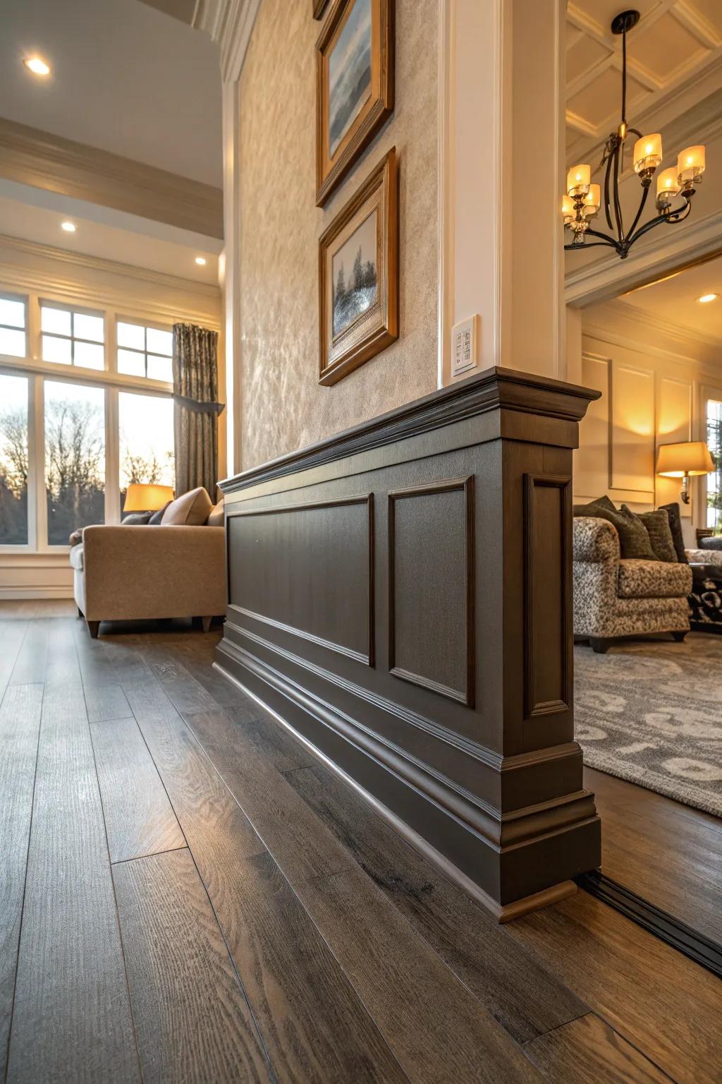 Create a custom look by mixing and matching molding styles for a unique and personalized design.