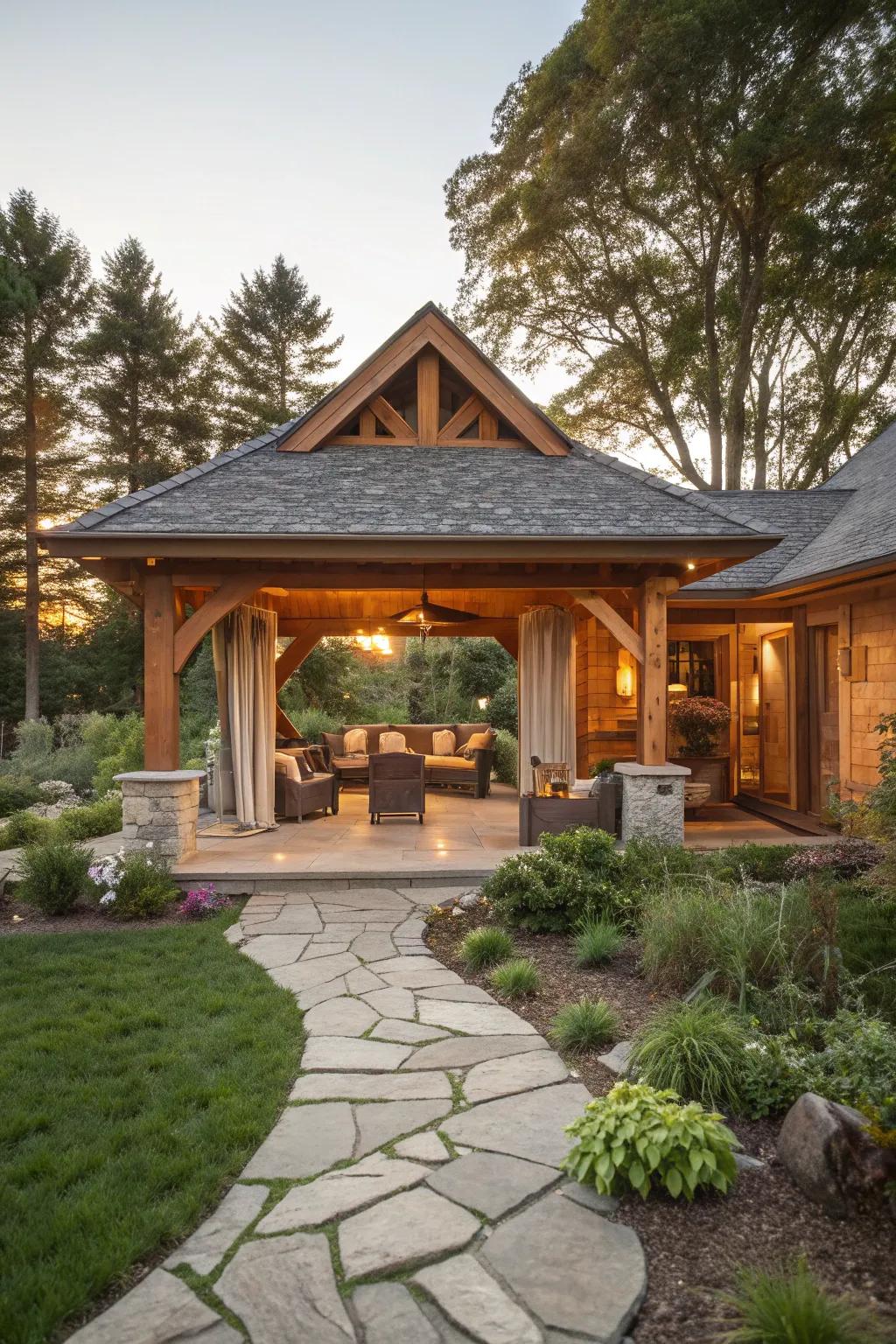 Transform your backyard into a serene oasis with stylish roofing.