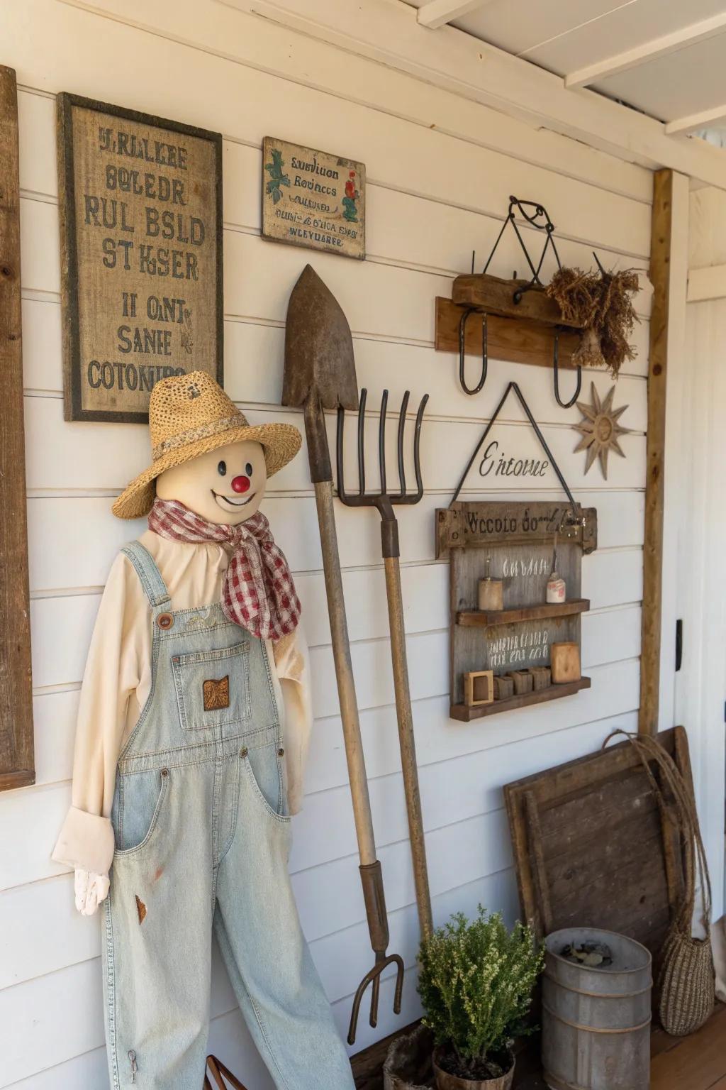 Vintage charm adds nostalgia and warmth to your scarecrow bulletin board. 🕰️ #VintageVibes #NostalgicDecor