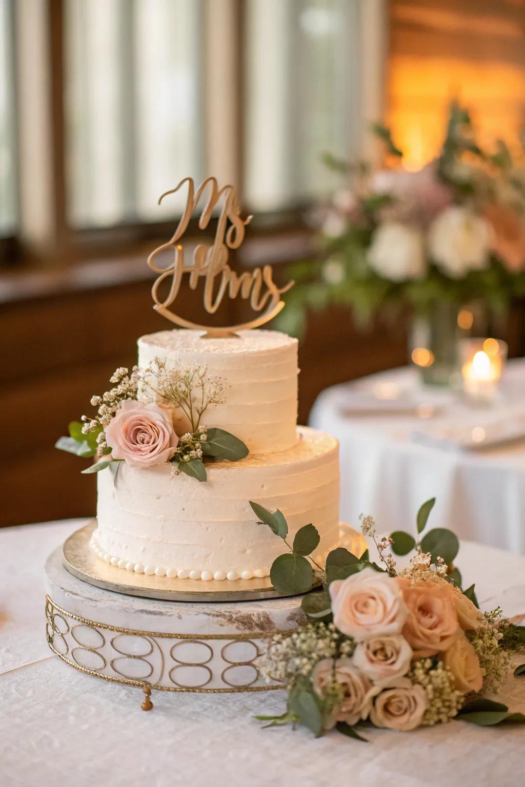 Give your cake a contemporary edge with sleek acrylic toppers that define modern elegance.