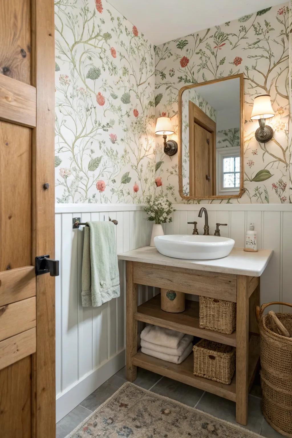 Accent walls add bold personality to small spaces. 🌸 #AccentWall #FarmhouseChic