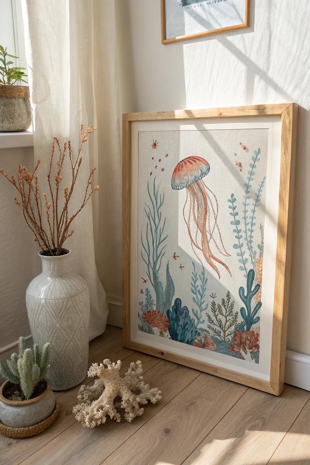 Enrich your art with nature by blending jellyfish and botanical elements.