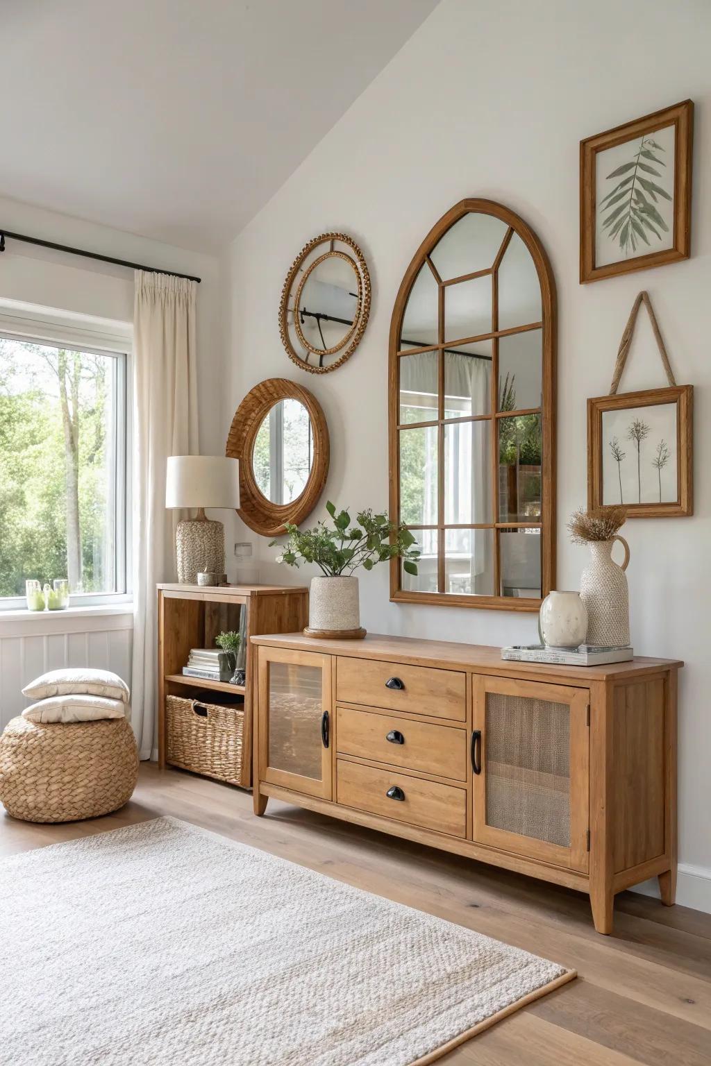 Functional mirrors bring style and practicality together in harmony.