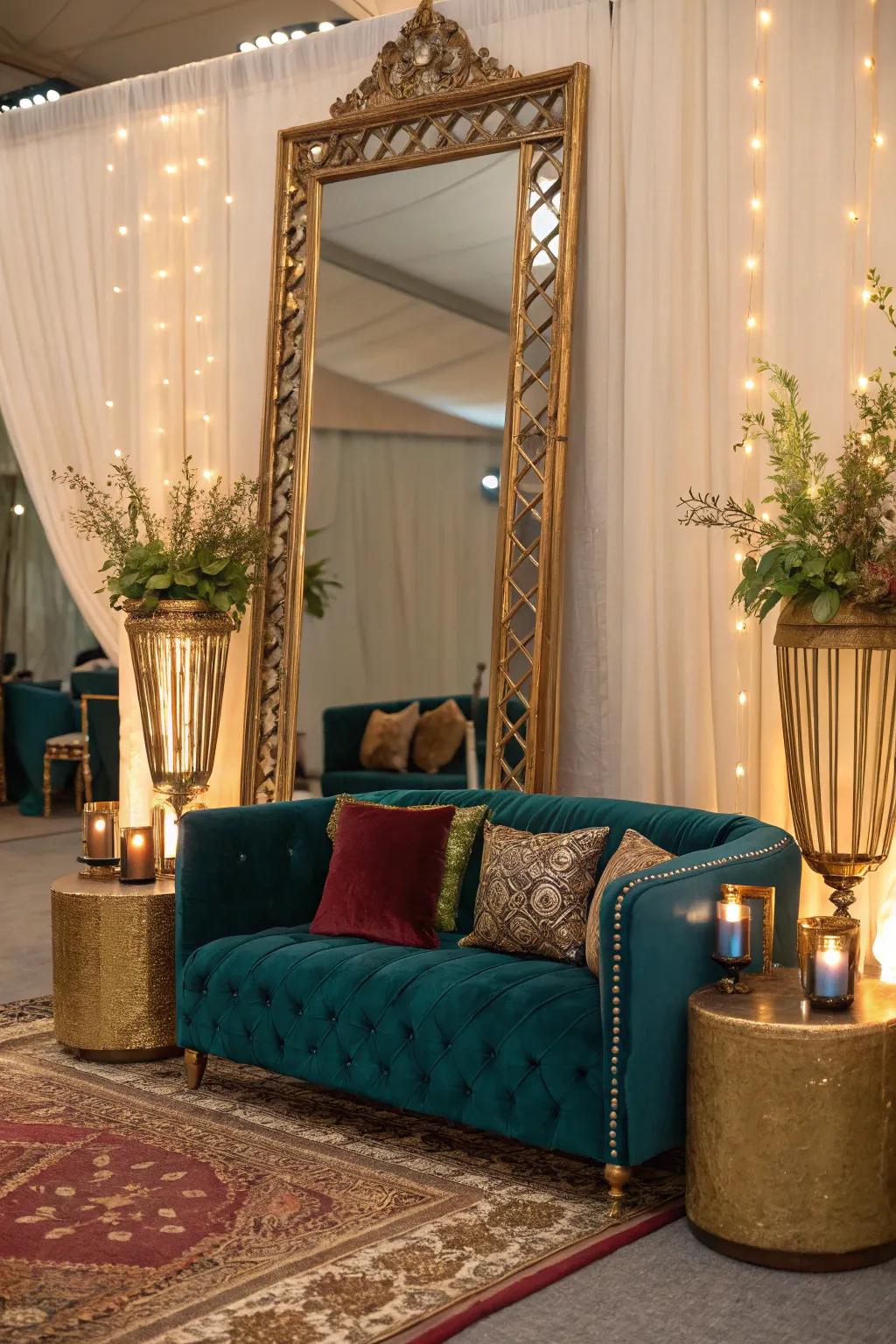 Reflect elegance and glamour with mirrored accents that dazzle.