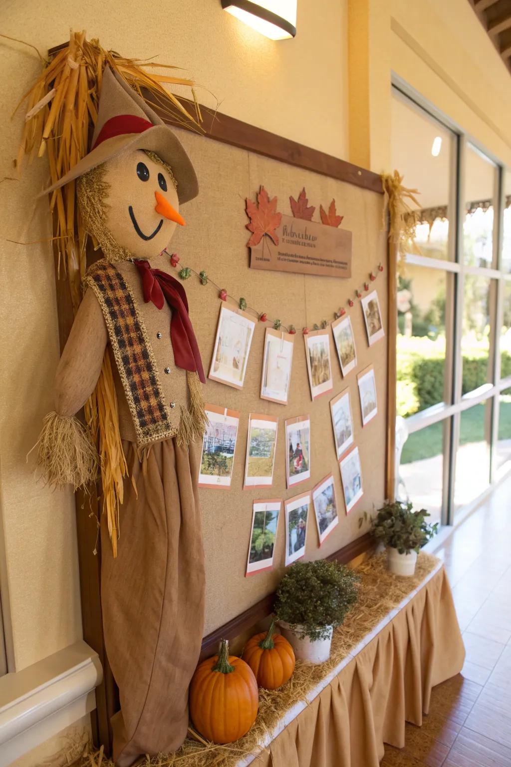 Personalized touches make your scarecrow bulletin board uniquely meaningful and engaging.