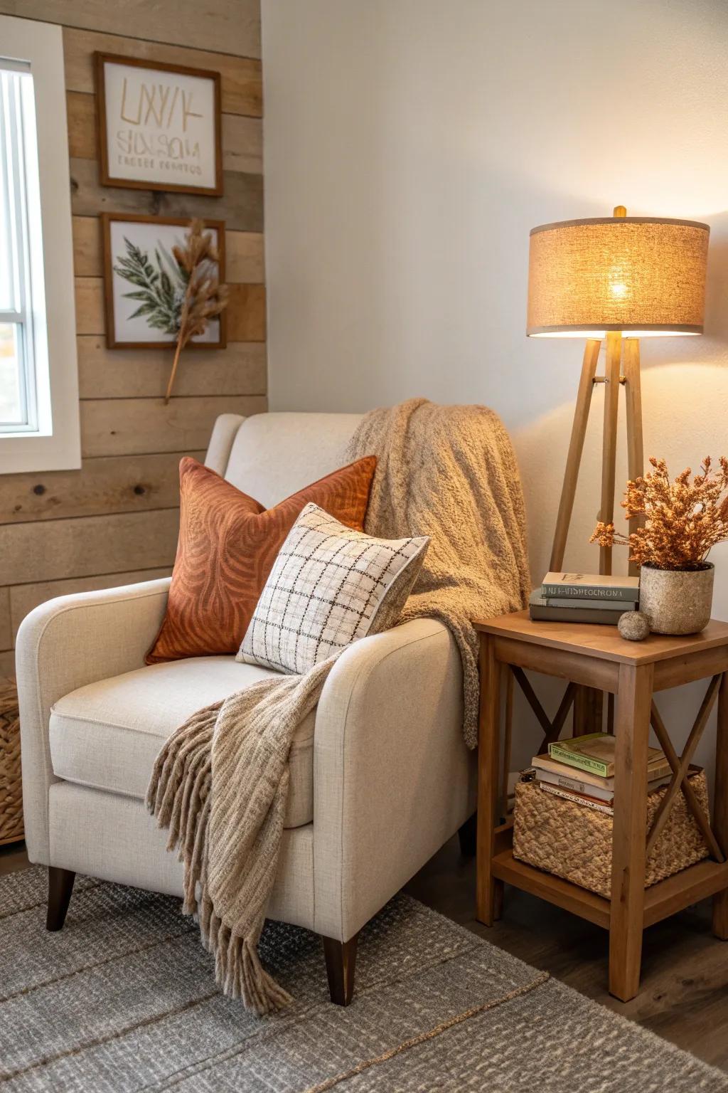 Turn a corner into a cozy retreat with a reading nook that invites relaxation. 📚 #CozyCorner #ReadingNook