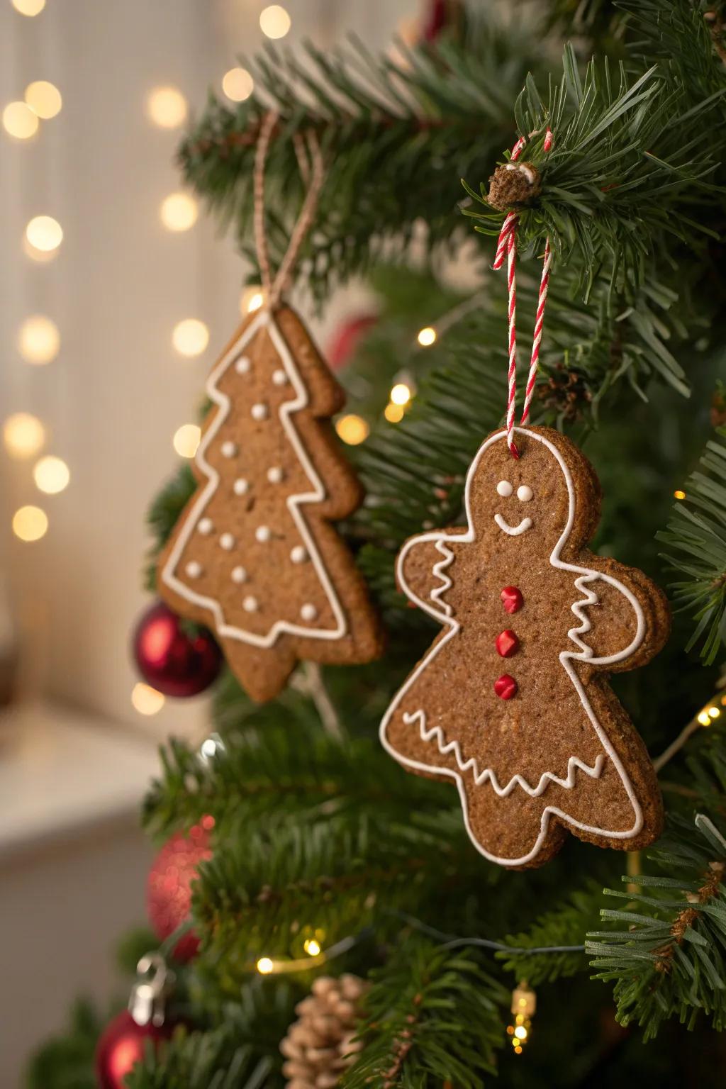 Add a sparkle to your holiday decor with gingerbread tree ornaments that are both beautiful and delicious.