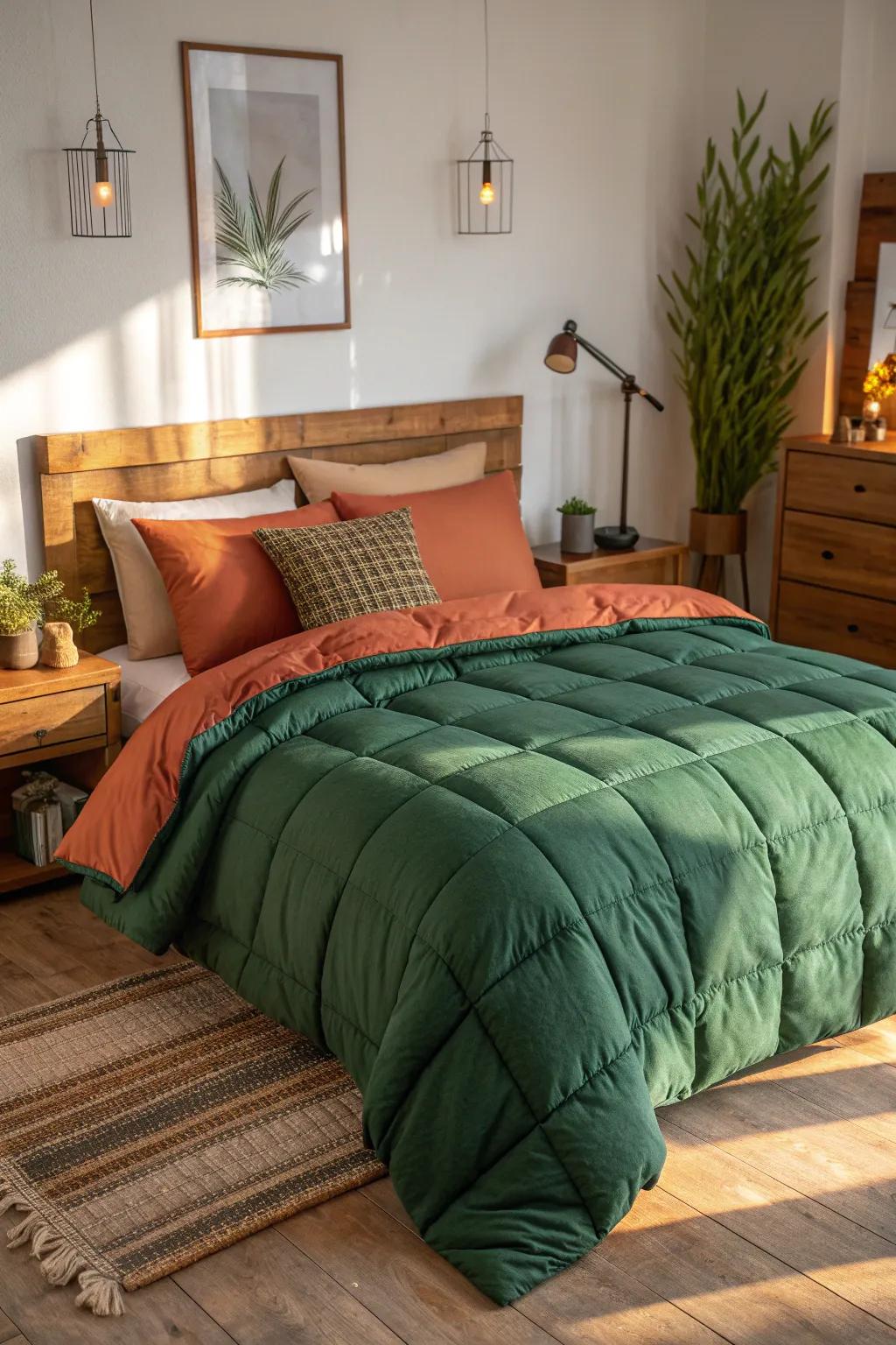 Earthy tones and green create a cozy, inviting space. 🌿🍂 #EarthyTones #CozyHome