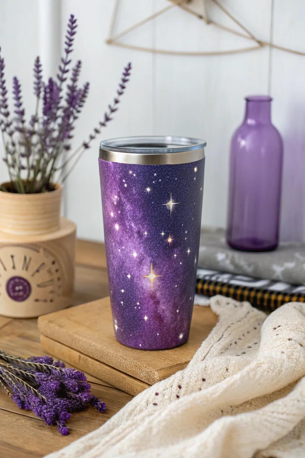 Reach for the stars with cosmic tumblers that inspire awe and wonder.