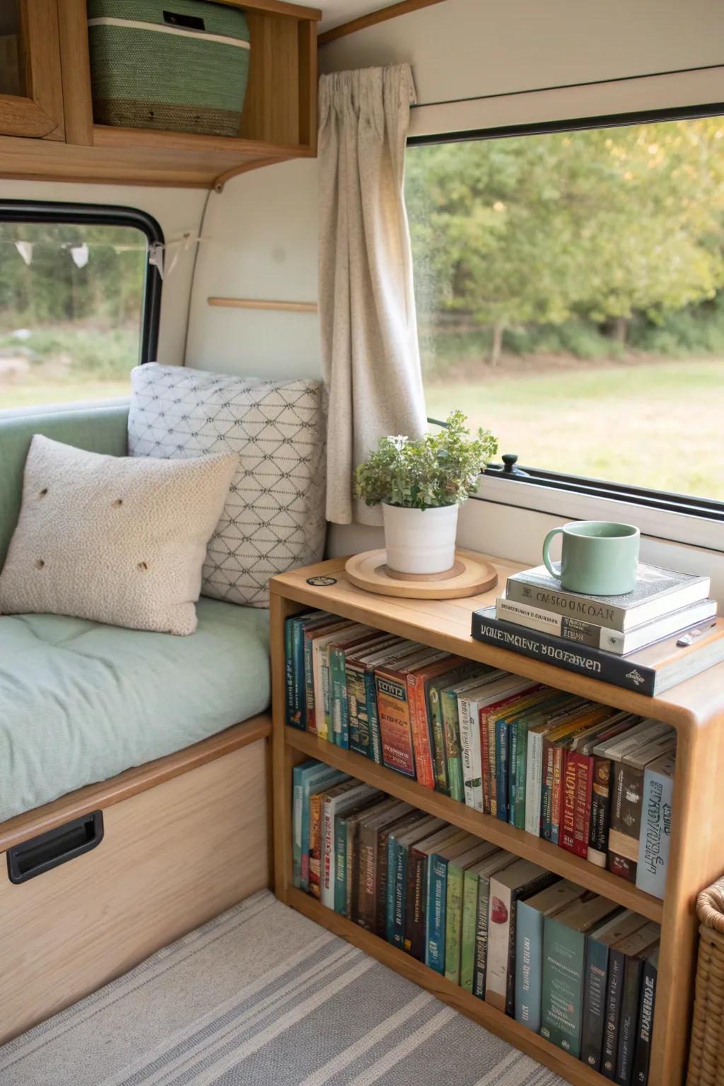 Dive into your next adventure with a wagon that brings the library to you. 📚 #BookLovers #ReadingNook